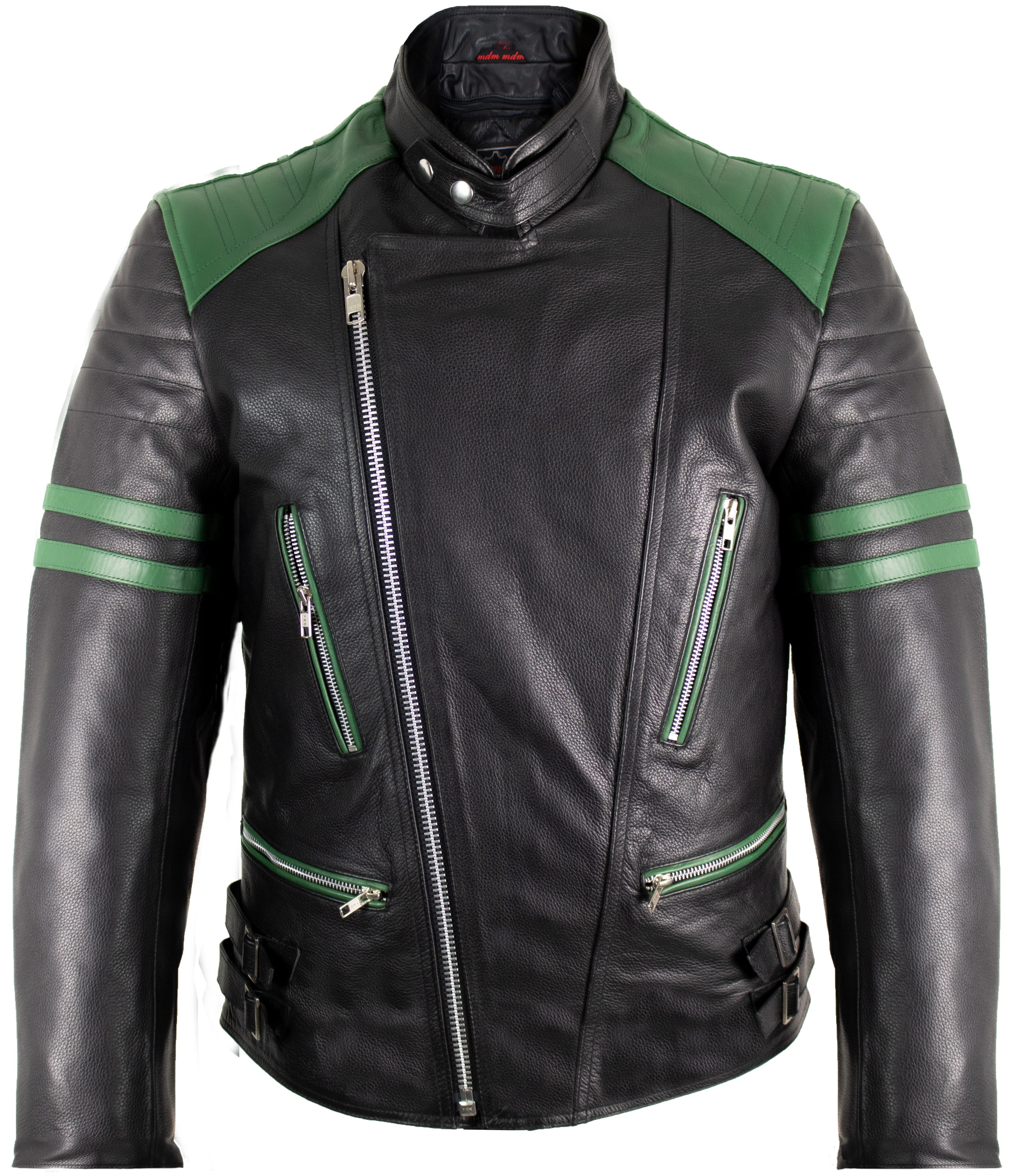 Motorradjacke Herren Motorrad Lederjacke Retro Biker Schwarz Rot