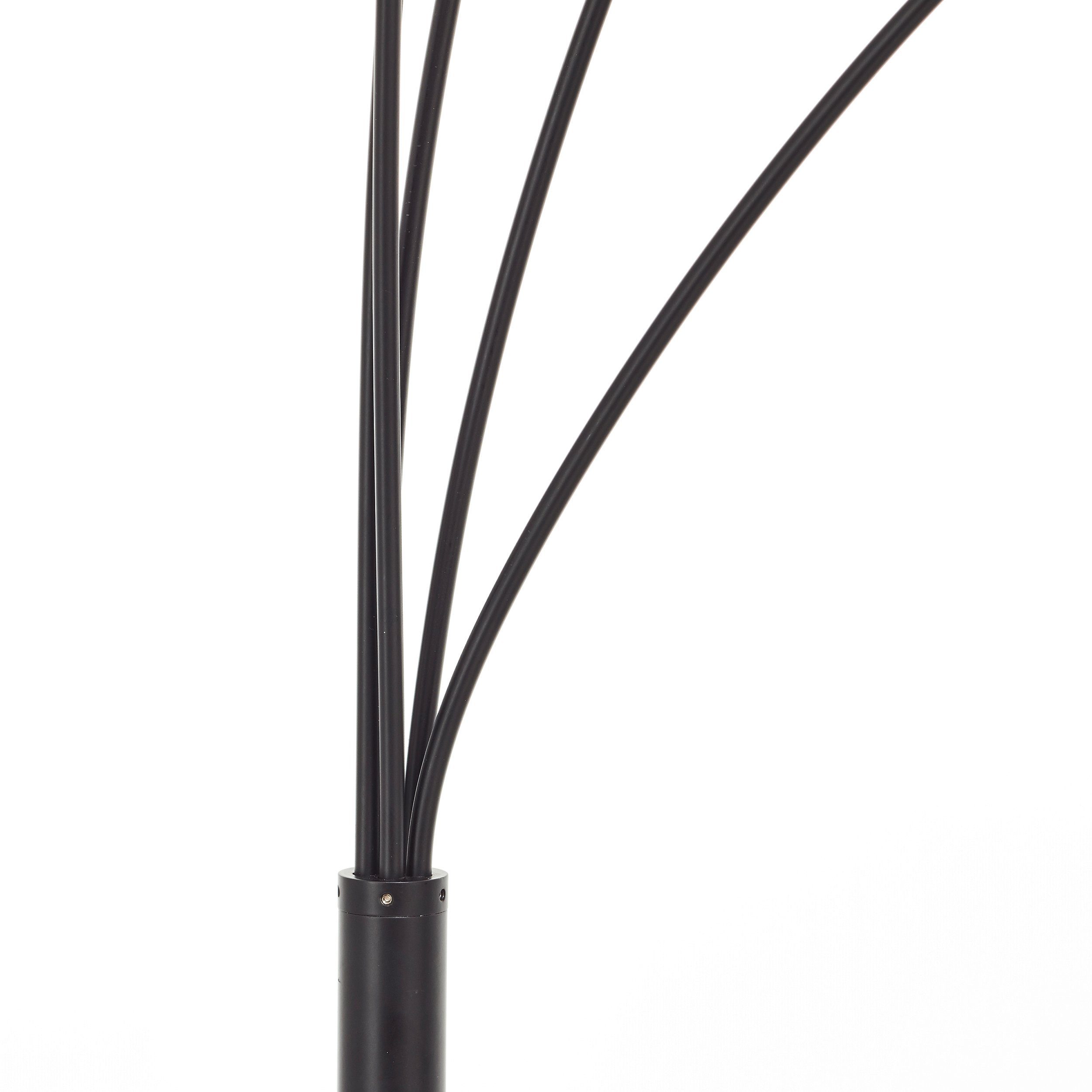 x ohne E14, x Metall/Rauchglas, 200 cm, 30 matt Leuchtmittel, Lightbox Stehlampe, 5 73 schwarz Stehlampe, x