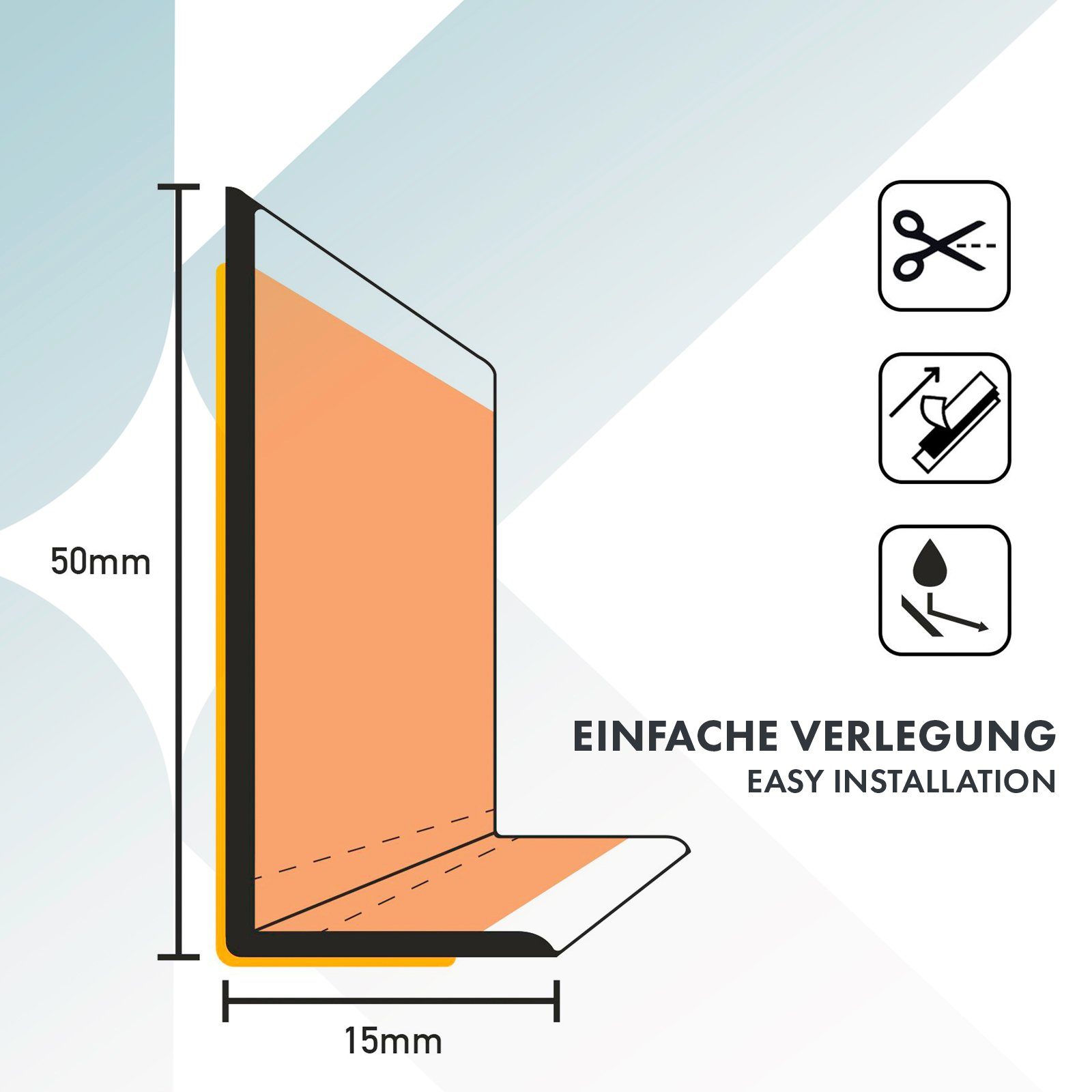 Karat Sockelleiste Hannover, 3 Farben, 2 Größen, Leisten, Selbstklebende Rückseite, L: 1000 cm, H: 1.5 cm
