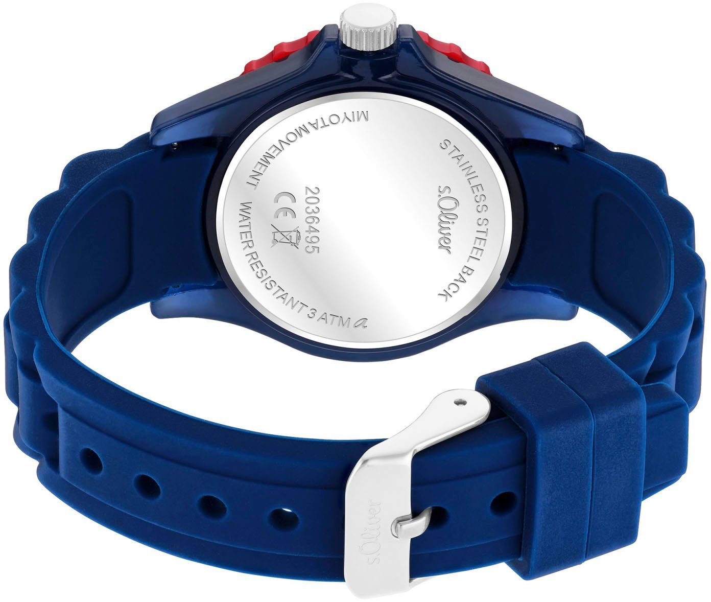 s.Oliver Quarzuhr 2036495, Armbanduhr, Kinderuhr, analog, Silikonarmband, Geschenkidee