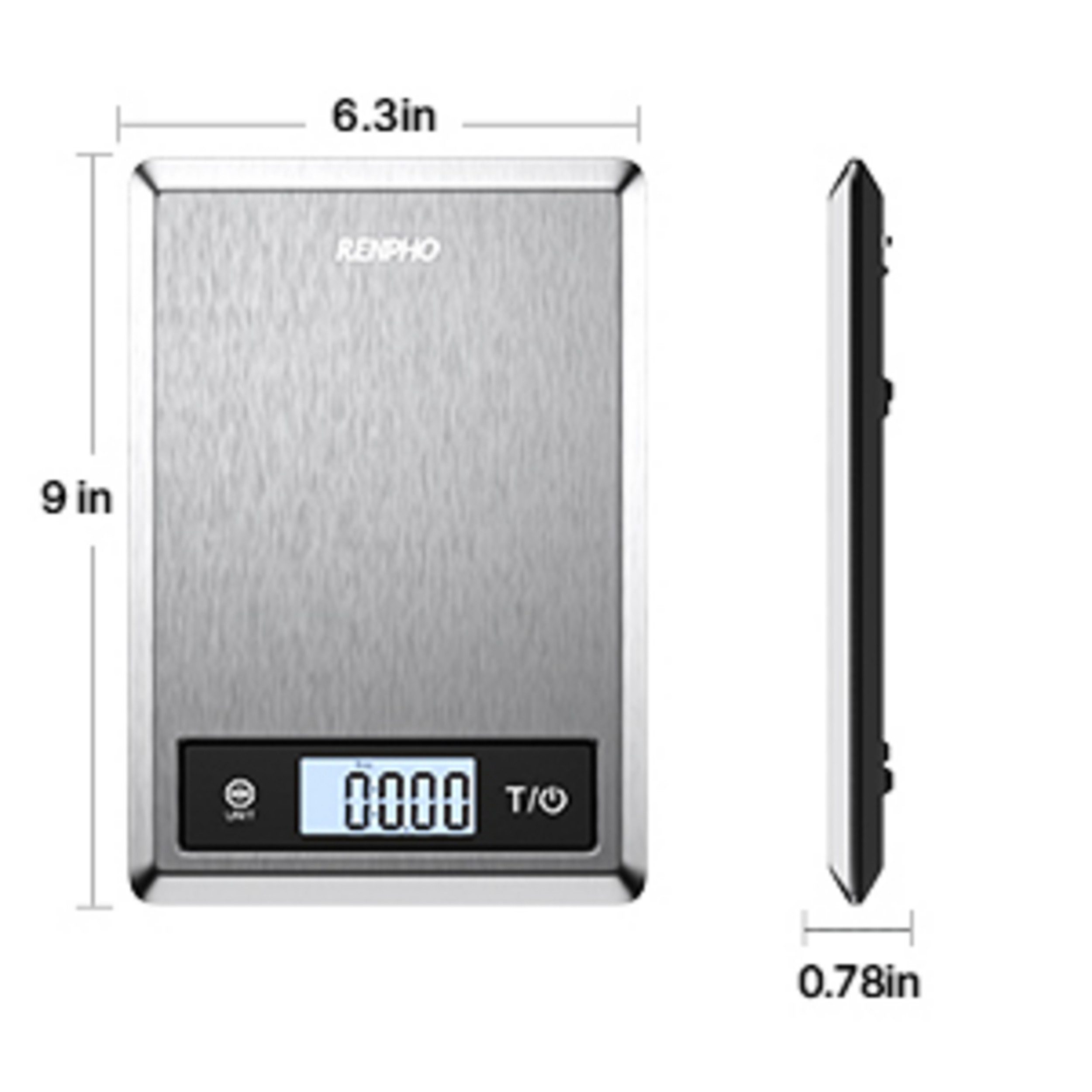 RENPHO Körper-Analyse-Waage Renpho Nutrition Scale Calibra 1 (Stainless steel) Silber