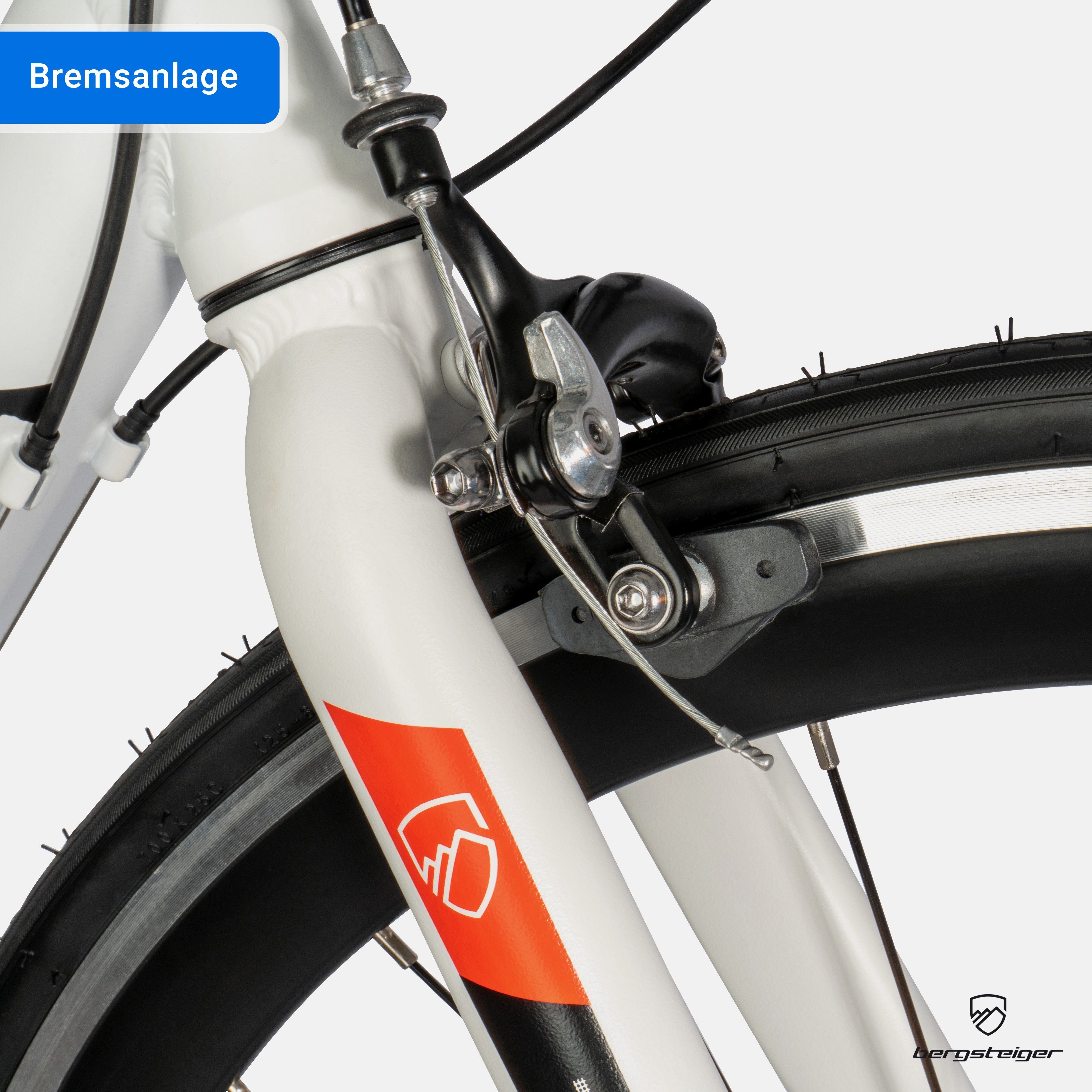 bergsteiger Rennrad Tourmalet 28 Zoll, Alu Gravelbike 14 Gang-Schaltung, Damen, Herren, 14 Gang, Kettenschaltung, Felgenbremse, Gewicht nur 11 kg