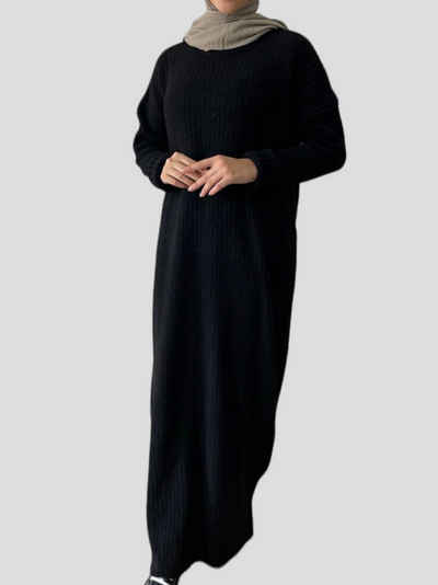 Aymasal Longpullover Pulloverkleid Kleid Langkleid Langpullover Abaya Baumwolle schlicht
