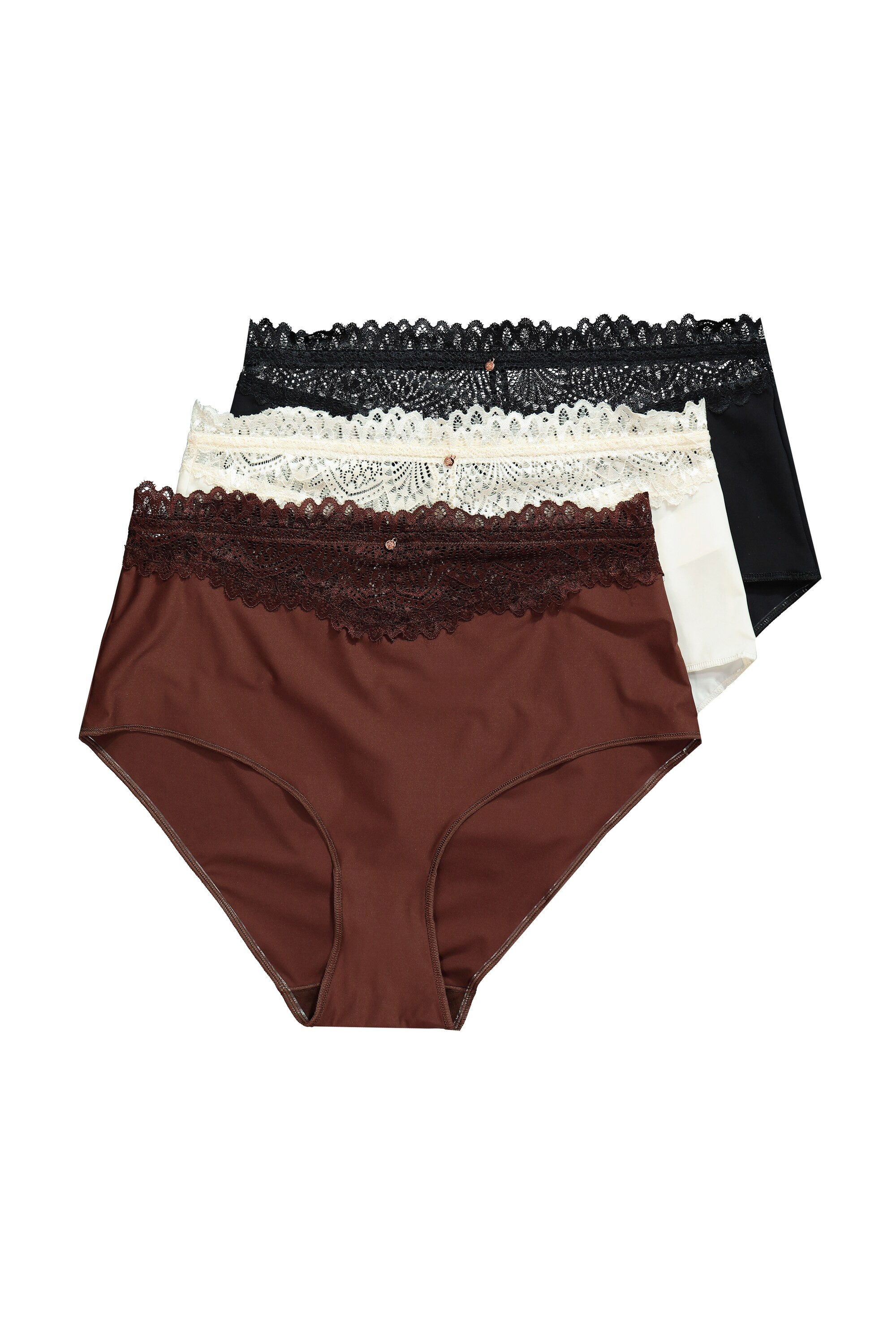Slip TruYou Maxislips 3er-Pack Spitzen-Bündchen