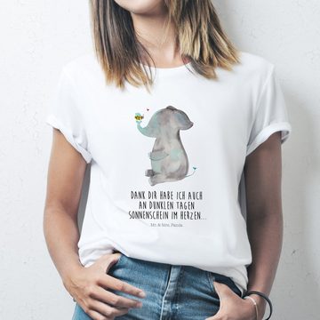 Mr. & Mrs. Panda T-Shirt Elefant & Biene - Weiß - Geschenk, S, Hochzeitsgeschenk, lustige Sprüche, Rundhals, T-Shirt, Shirt, Liebe, Unisex, gute Laune, süße Tiermotive, Tiere (1-tlg)