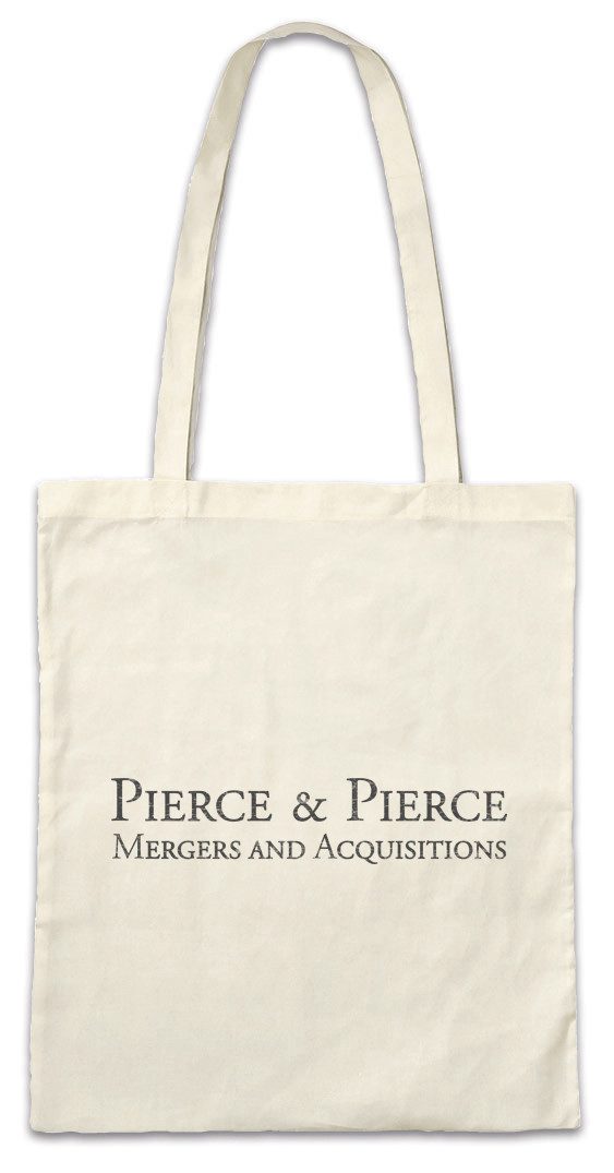 Beuteltasche Pierce & Pierce Stofftasche American Company Sign Logo Symbol