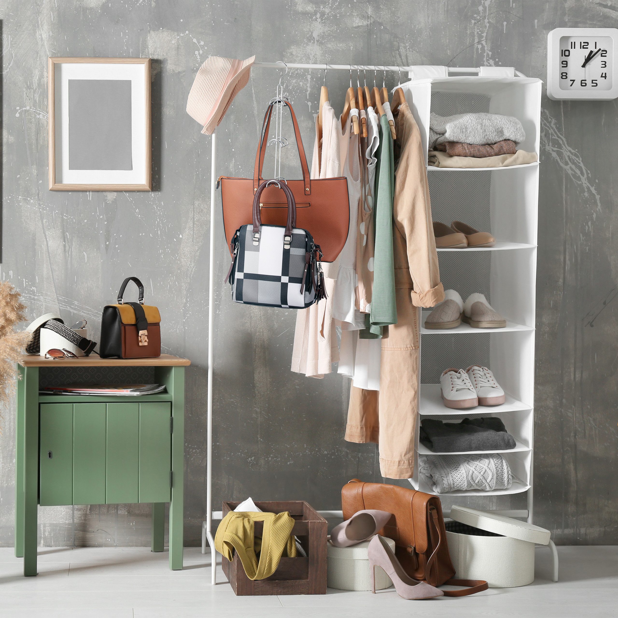 relaxdays Kleiderbügel 2 x Handtaschenbügel silber günstig online kaufen