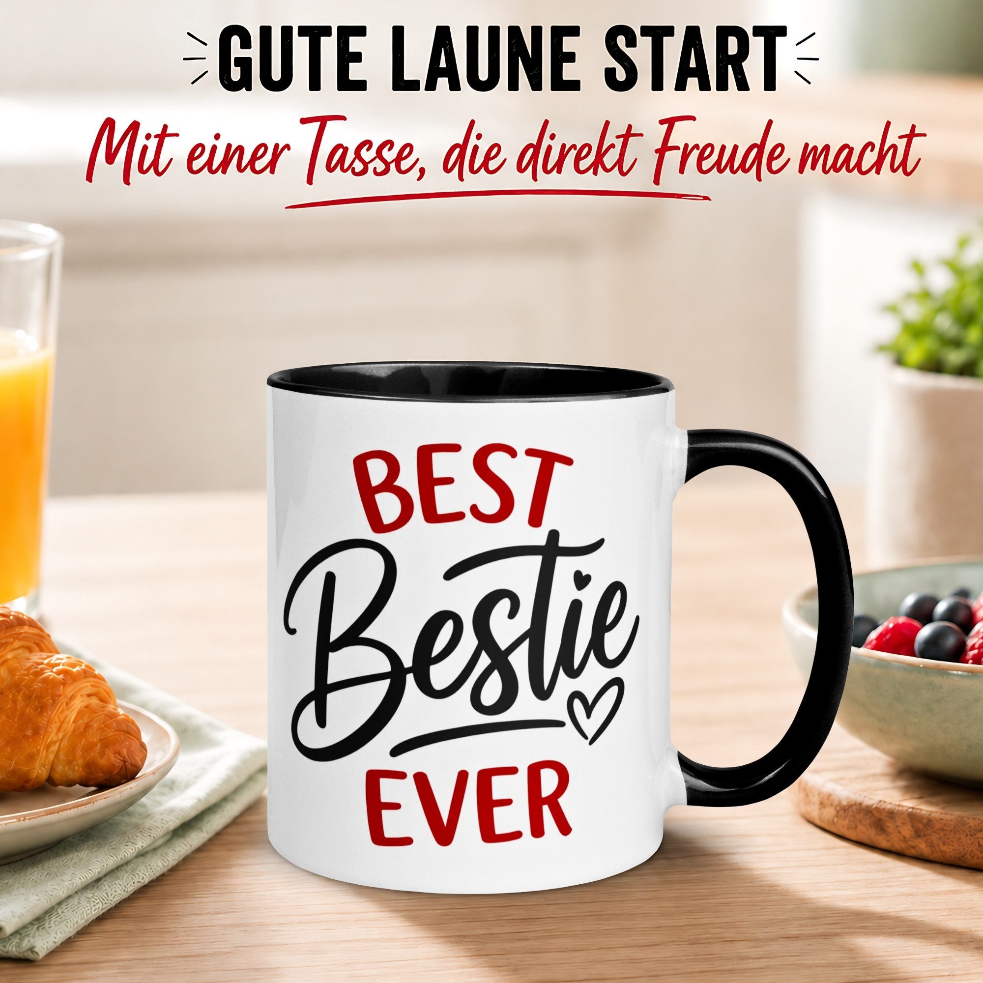 Momentals Tasse Freundschaft – „Best Bestie Ever“ – Geschenk Beste Freunde Freundin, Gratis Versand · Links-&Rechtshänder · Spülmaschinenfest