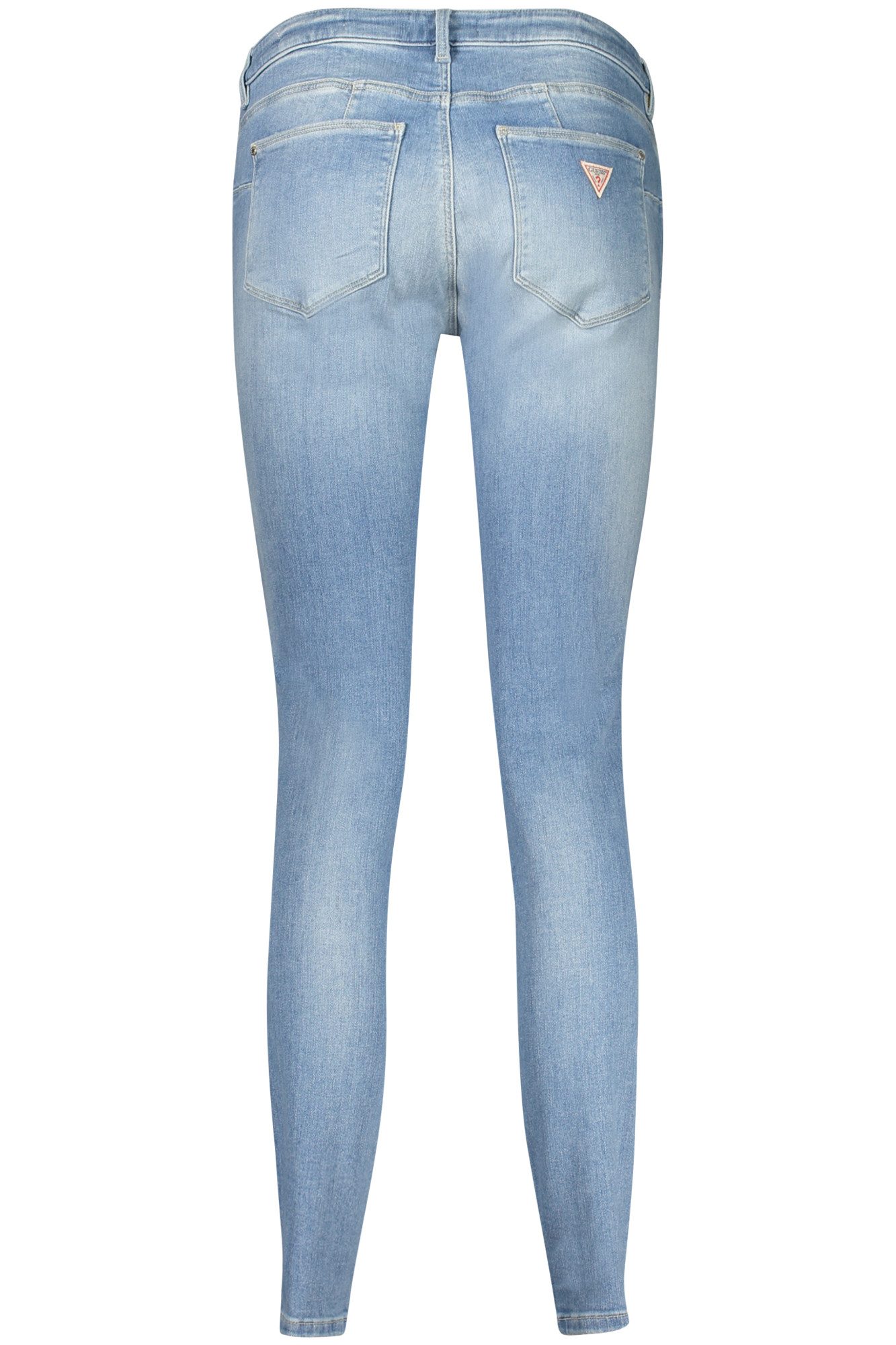 GUESS JEANS 5-Pocket-Jeans Damen Skinny Jeans Blau - Nachhaltige Denim mit Used-Effekt