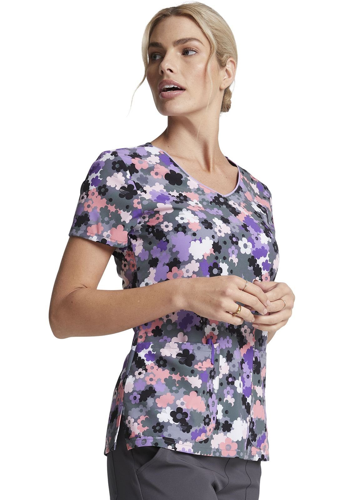 Dickies Funktionsbluse Bunt bedruckter Damen Kasack "Camo Blumen" Kasack mit Motiv