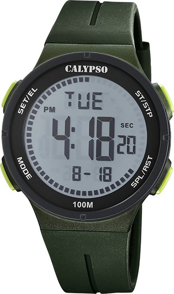 CALYPSO WATCHES Digitaluhr Calypso Herren Uhr Digital K5803/2, Herrenuhr  rund, groß (ca. 44mm), Kunststoffarmband, Fashion-Style