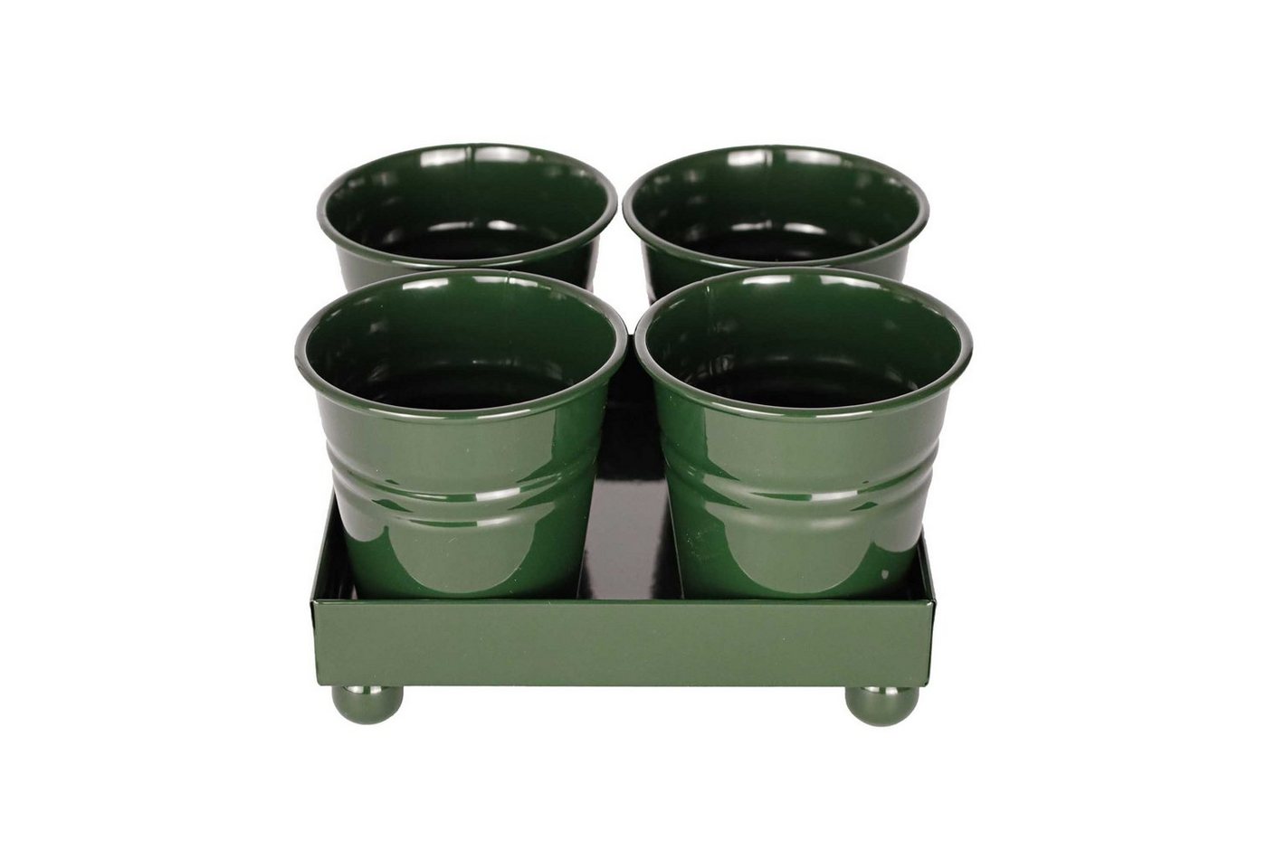 Thumbnail - Mary's Garden Supplies Blumentopf Mary's Garden Supplies 4 Miniatur-Metallschalen, Farbe grün
