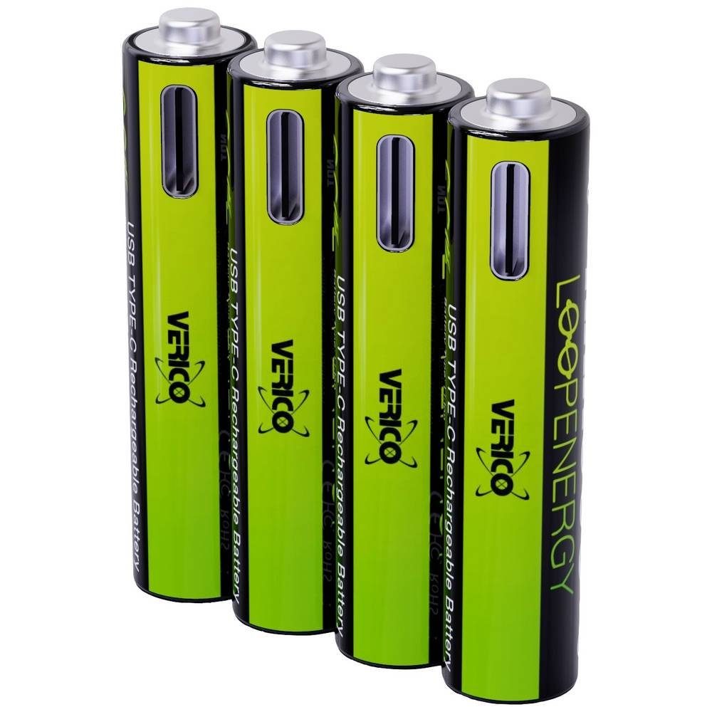 Verico Li-Ion USB-C Micro AAA-Akku 1.5V 900mWh 600mAh Akku