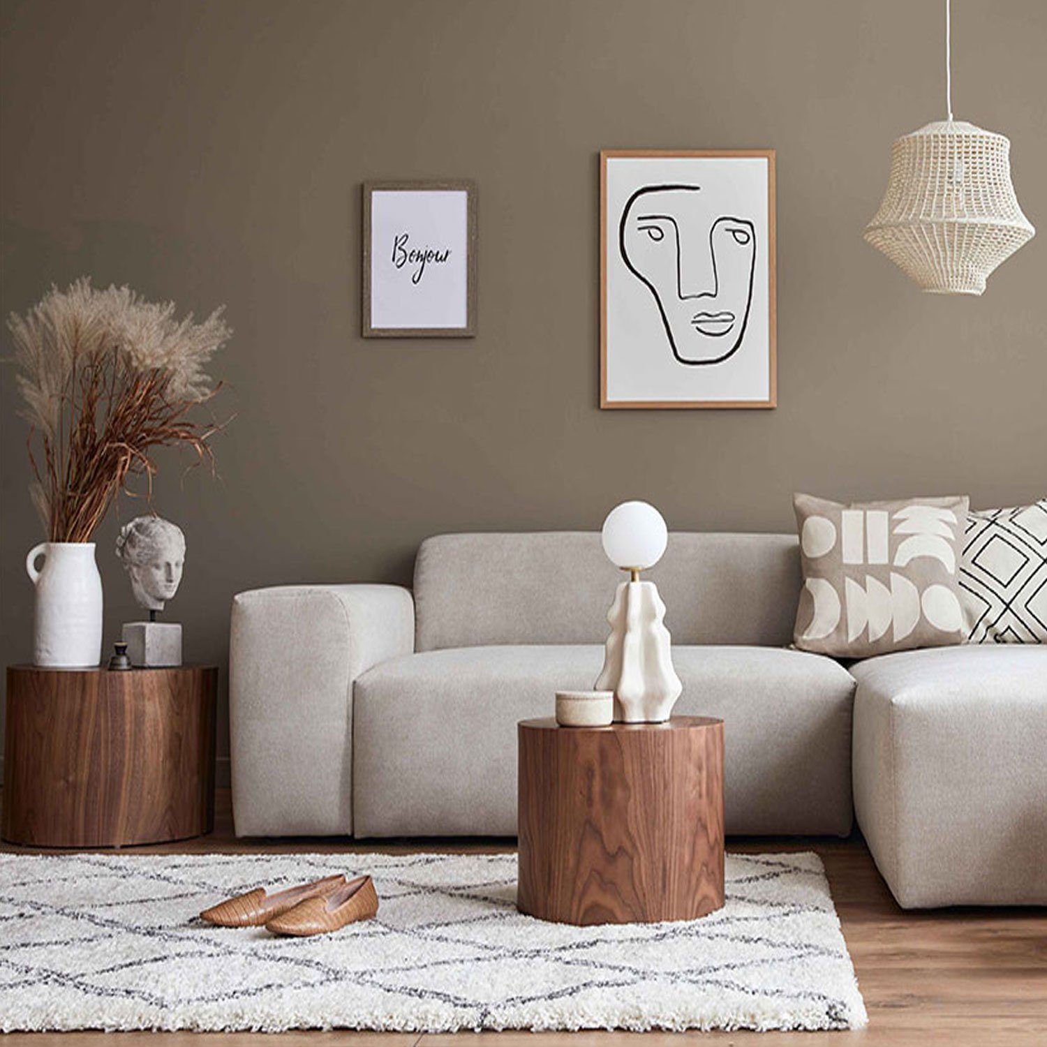 Vimoda Hochflor-Läufer Shaggy Wohnzimmer Rautenmuster Weiss, Rechteckig, Höhe: 30 mm, Langflor, Rauten muster, Skandi Design in Creme