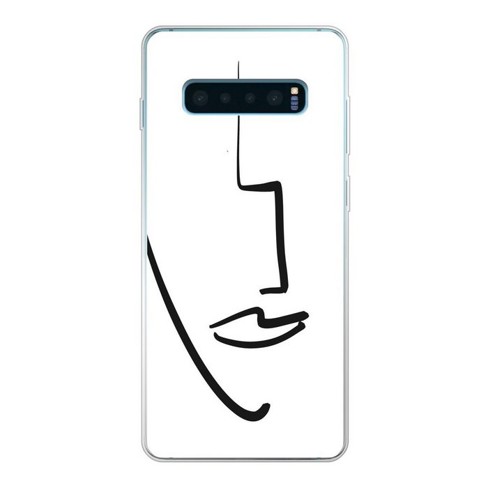 MuchoWow Handyhülle Gesicht - Frau - Minimalismus Phone Case Handyhülle Samsung Galaxy S10 Lite Silikon Schutzhülle