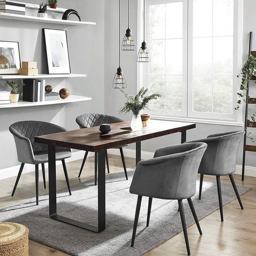 SONGMICS Esszimmerstuhl »LDC83GY«, Sessel, Polsterstuhl mit Armlehnen