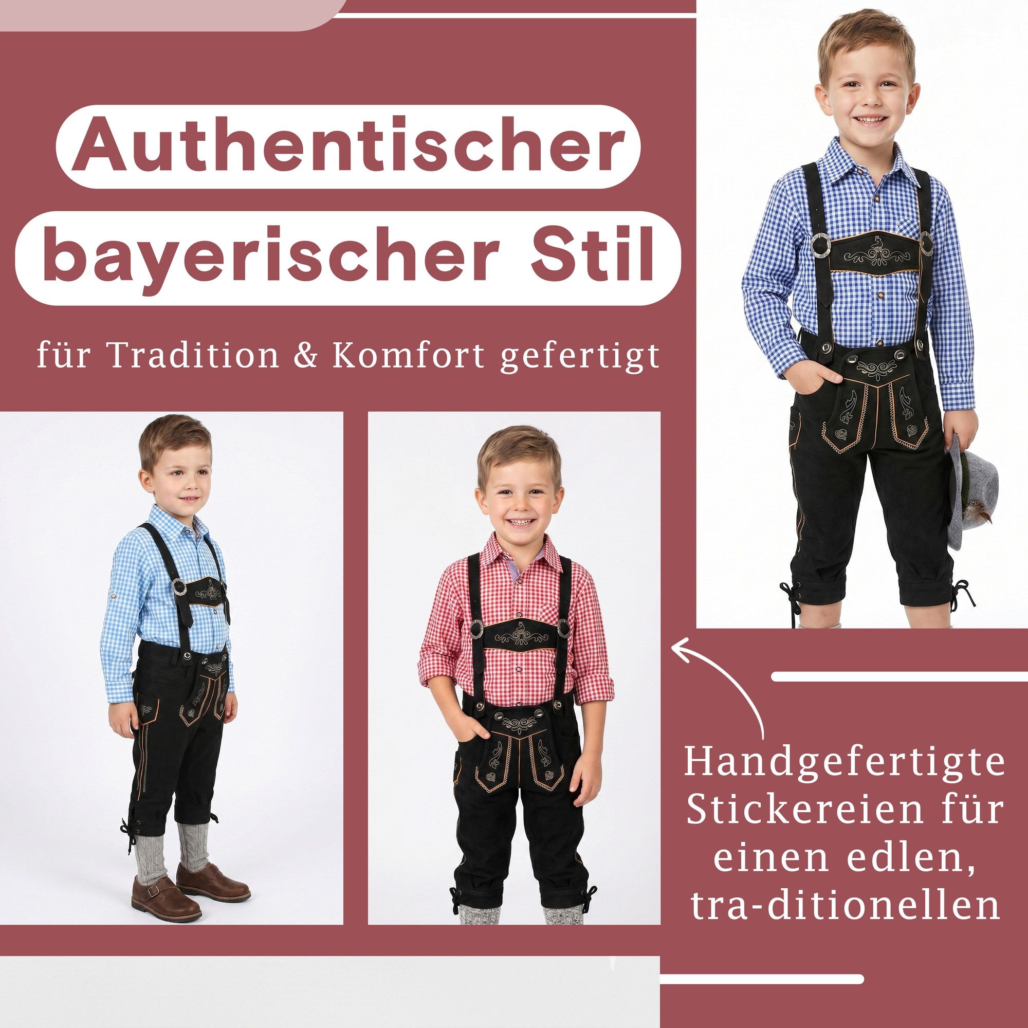 German Wear Trachtenhose GW901-Textil Kinder Trachen Jeanshose mit Hosenträgern – Bild 5 von 5