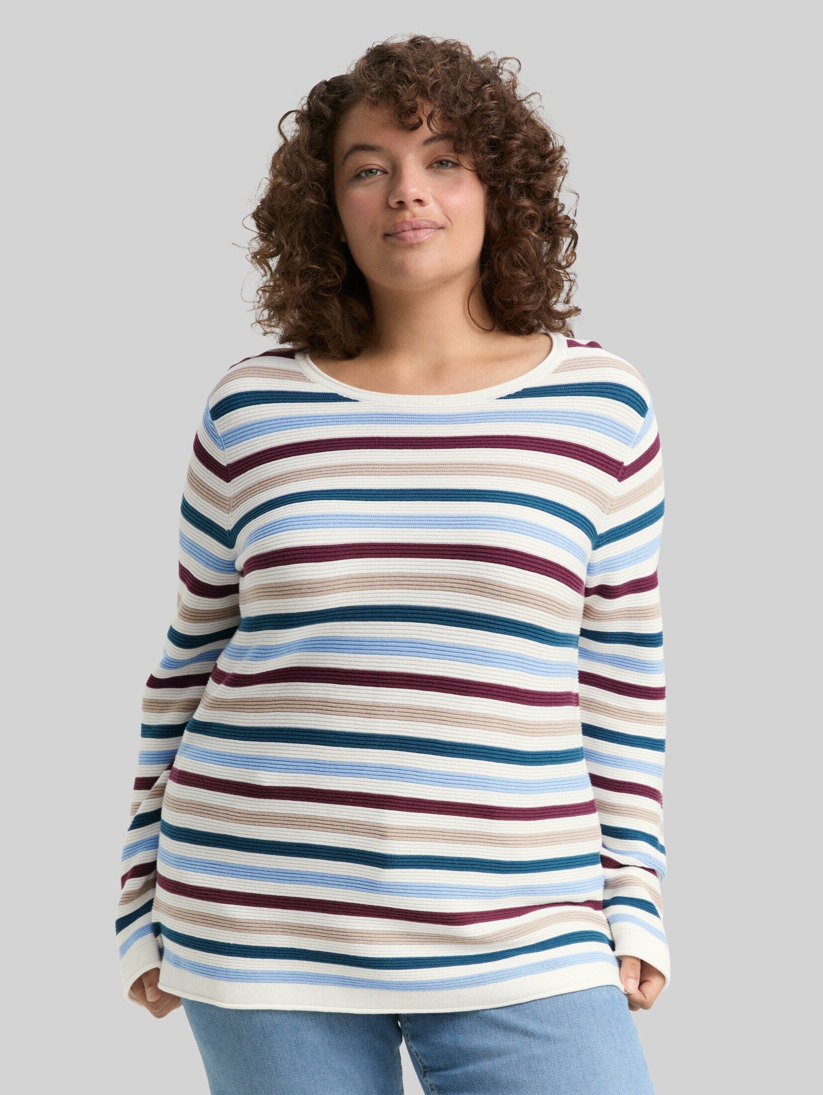 TOM TAILOR PLUS Strickpullover Pullover & Strickjacken Plus Size - Strickpullover aus Bio-Baumwolle
