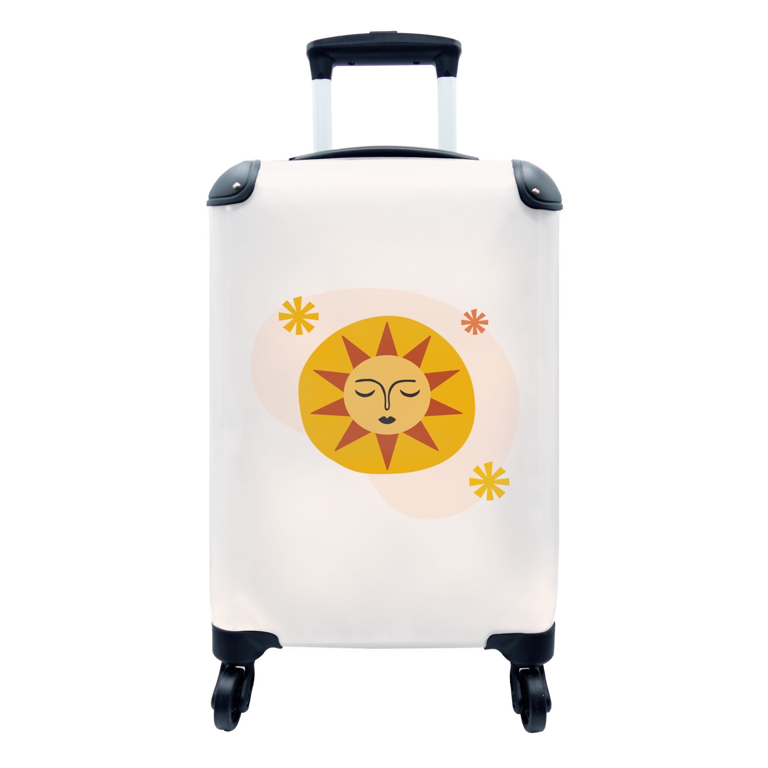 MuchoWow Handgepäckkoffer Sonne - Sommer - Abstrakt, 4 Rollen, Reisetasche mit rollen, Handgepäck für Ferien, Trolley, Reisekoffer