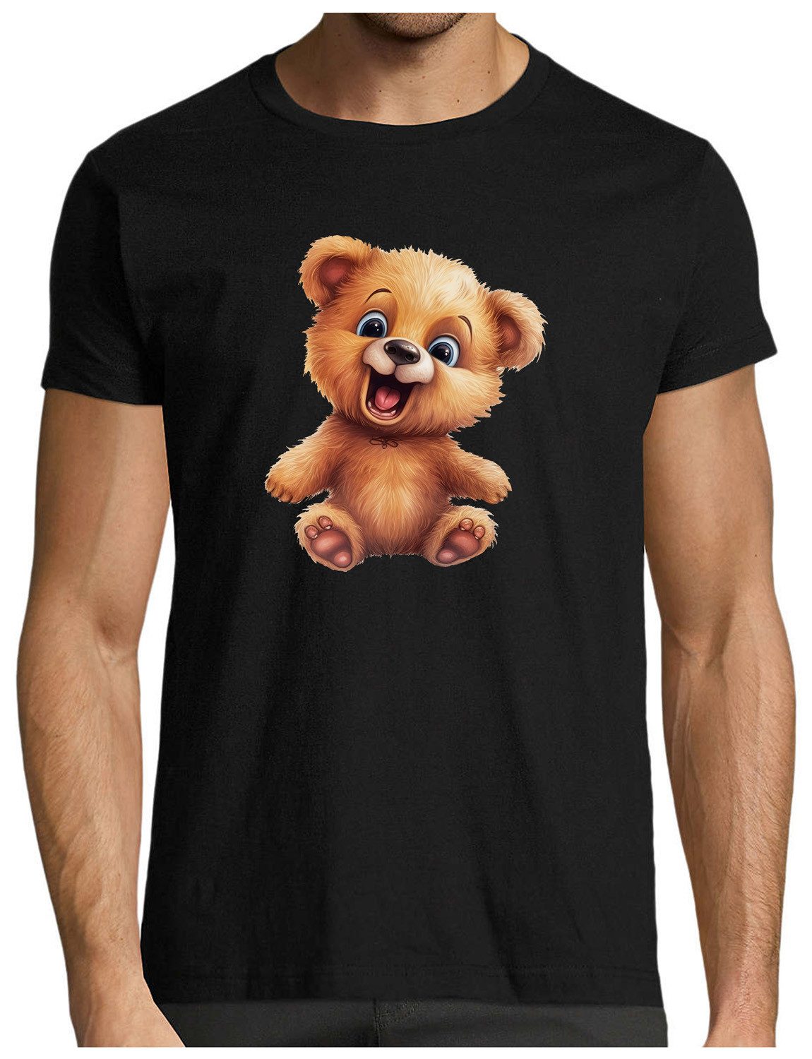 MyDesign24 T-Shirt Herren Print Shirt - Teddybär Brustprint Baumwollshirt m günstig online kaufen