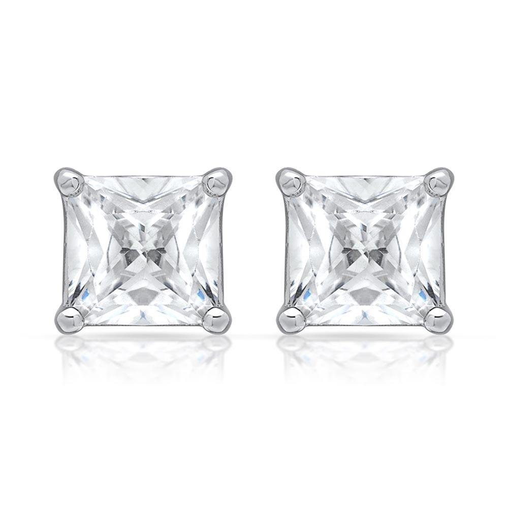 Unique Paar Ohrstecker Quadratischer Ohrstecker 925 Sterling Silber + Zirko günstig online kaufen