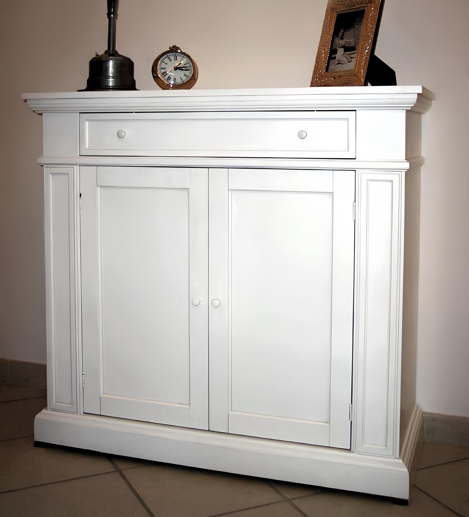 JVmoebel Kombikommode Antike Barock Kommode in Weiß mit Schublade und Türen, Made in Italy