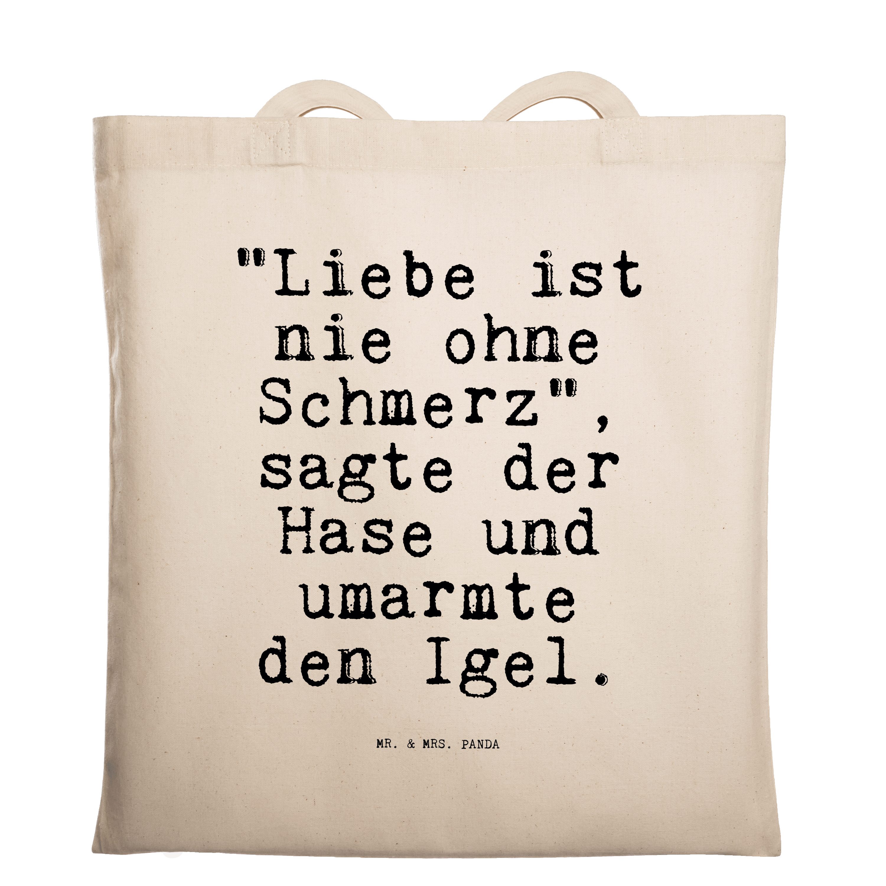 Mr. & Mrs. Panda Tragetasche »"Liebe ist nie ohne... Transparent