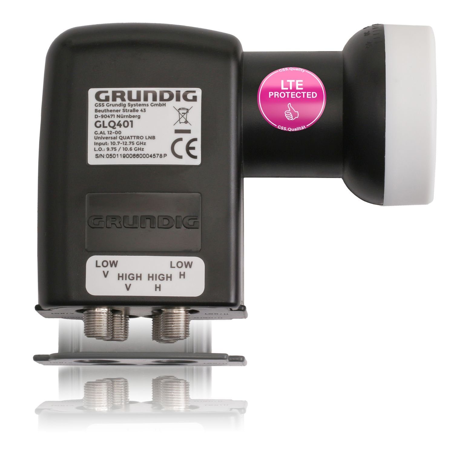GSS GLQ 401 für Multischalter, schwarz + Aufdrehhilfe Universal-Quattro-LNB (mit LTE Filter, Wetterschutzkappe, kälte- & hitzebeständig)