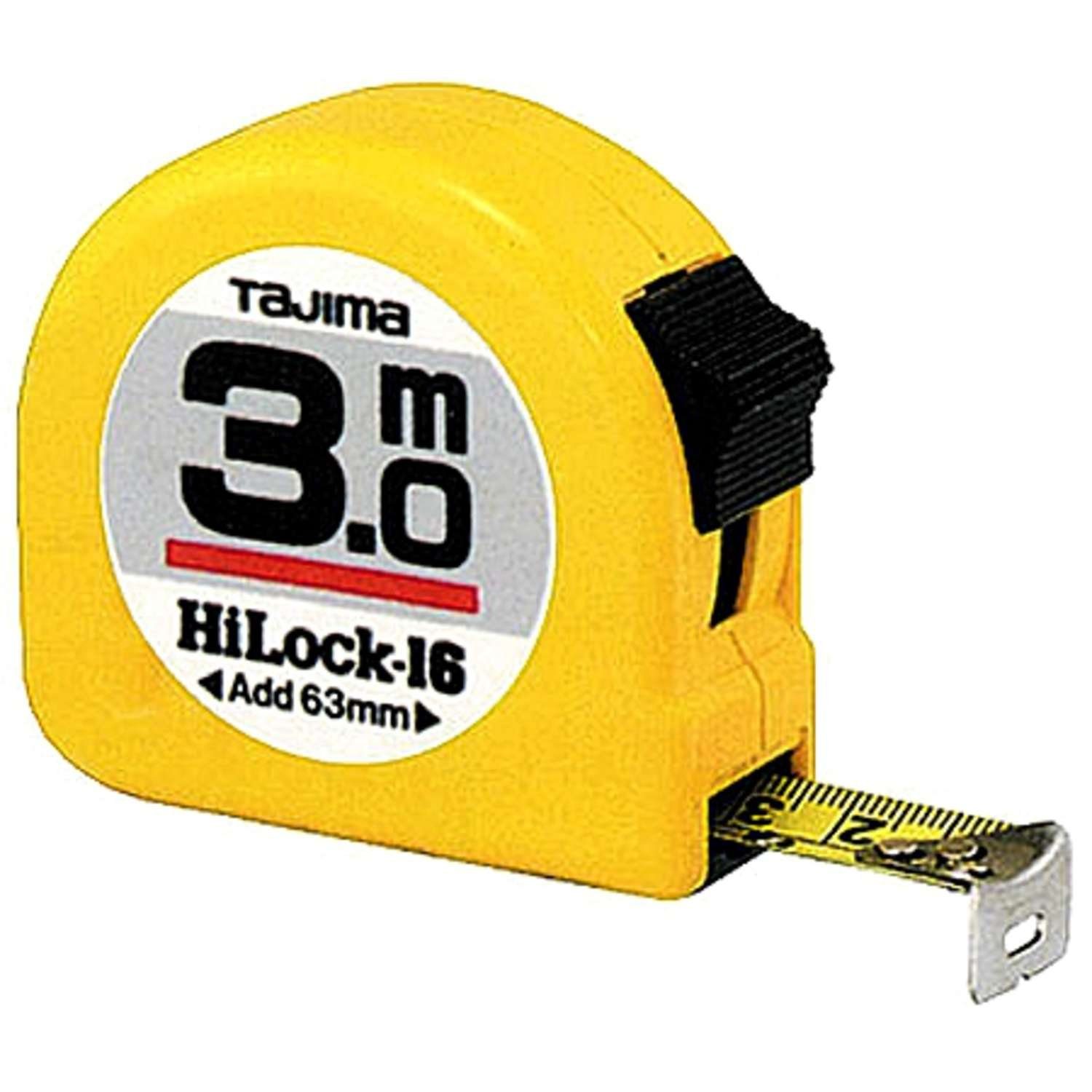 Tajima Maßband TAJIMA HI-LOCK Bandmass 3m/16mm gelb, TAJ-10742