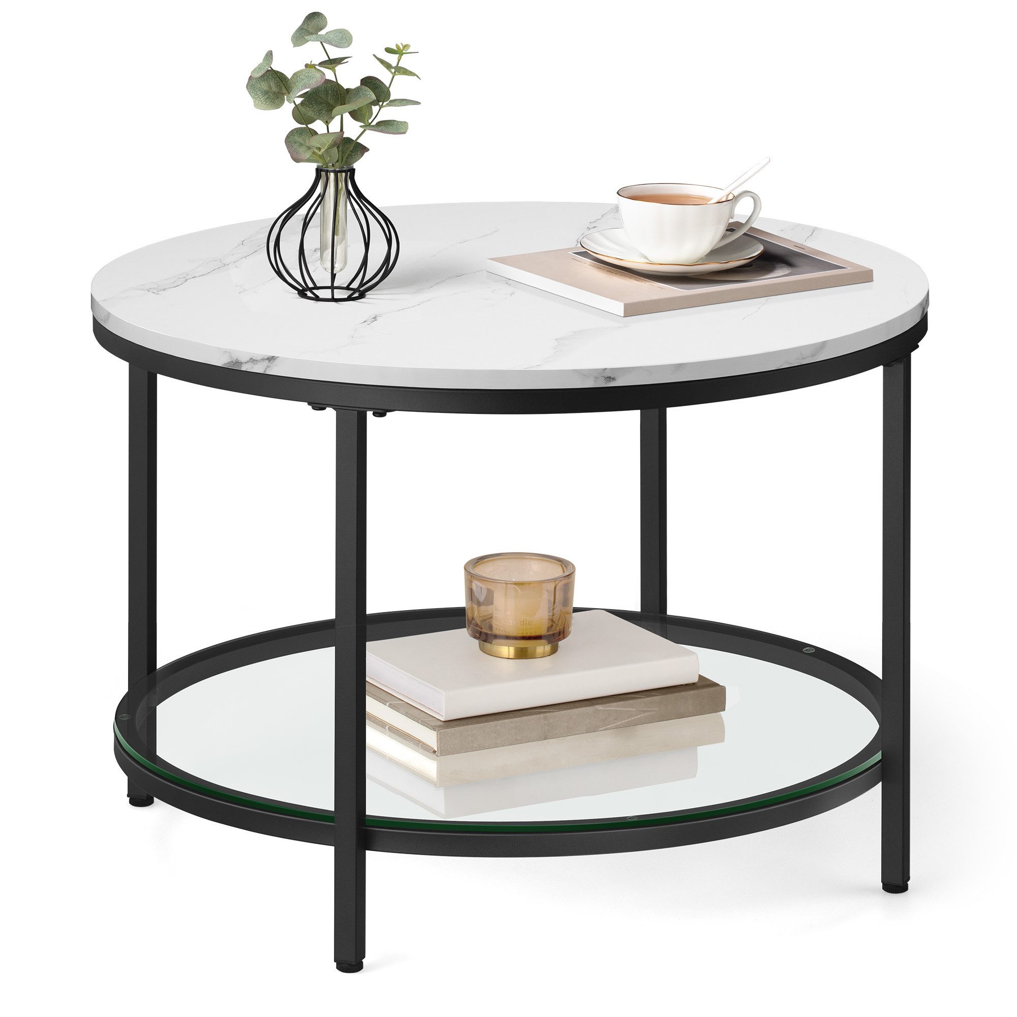 VASAGLE Couchtisch, Beistelltisch, Ø 65/80 x günstig online kaufen