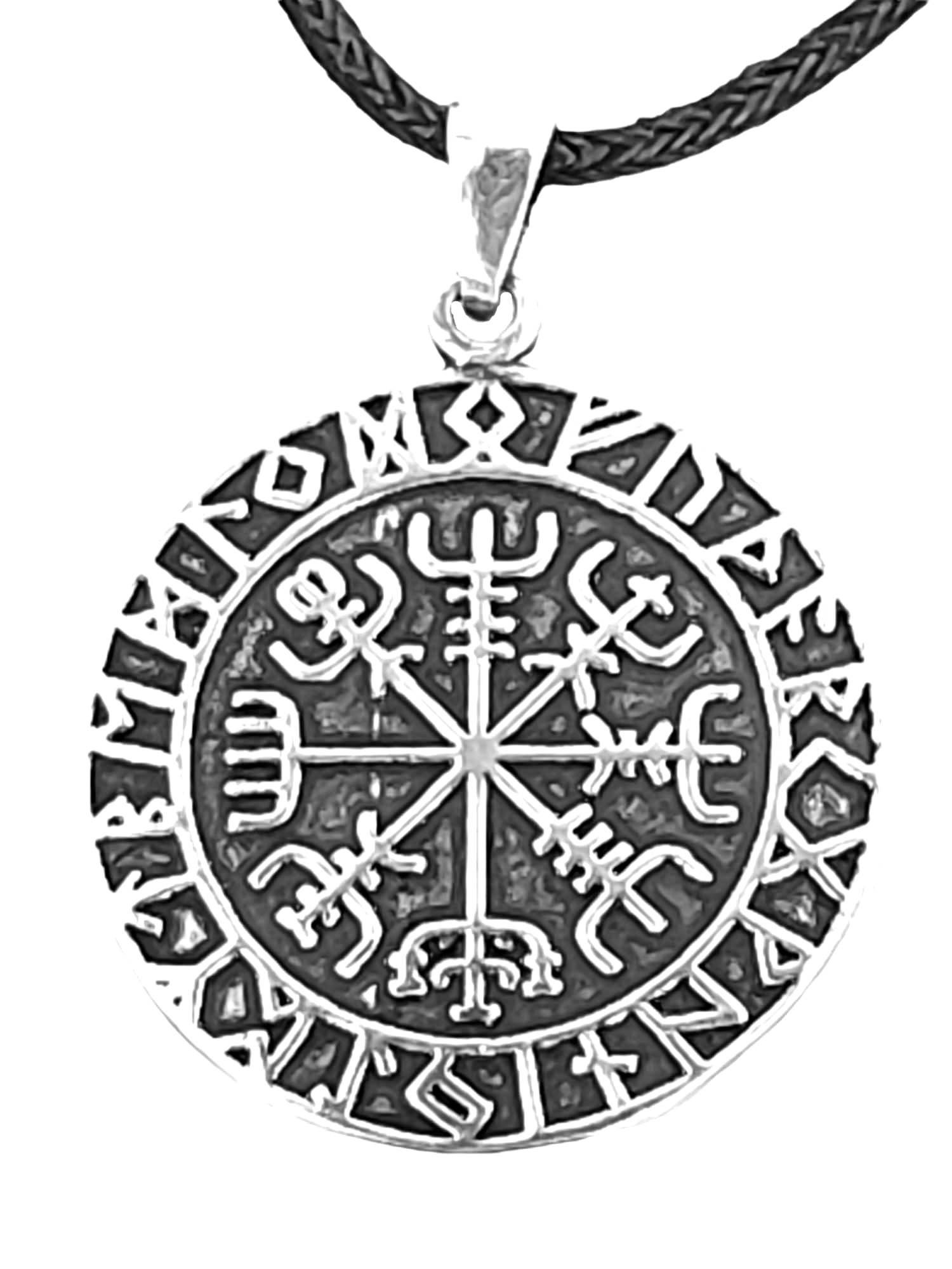 Kiss of Leather Kettenanhänger Wikingerkompass Anhänger Silber Vegvisir Run günstig online kaufen