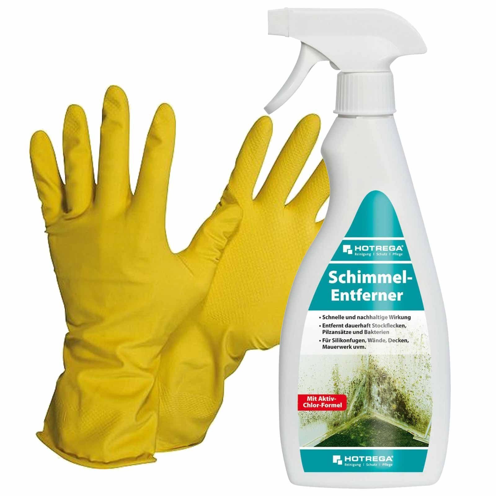 Handschuhe + 10 HOTREGA® Entferner NITRAS SET Schimmel Schimmelentferner Gr. 500 ml