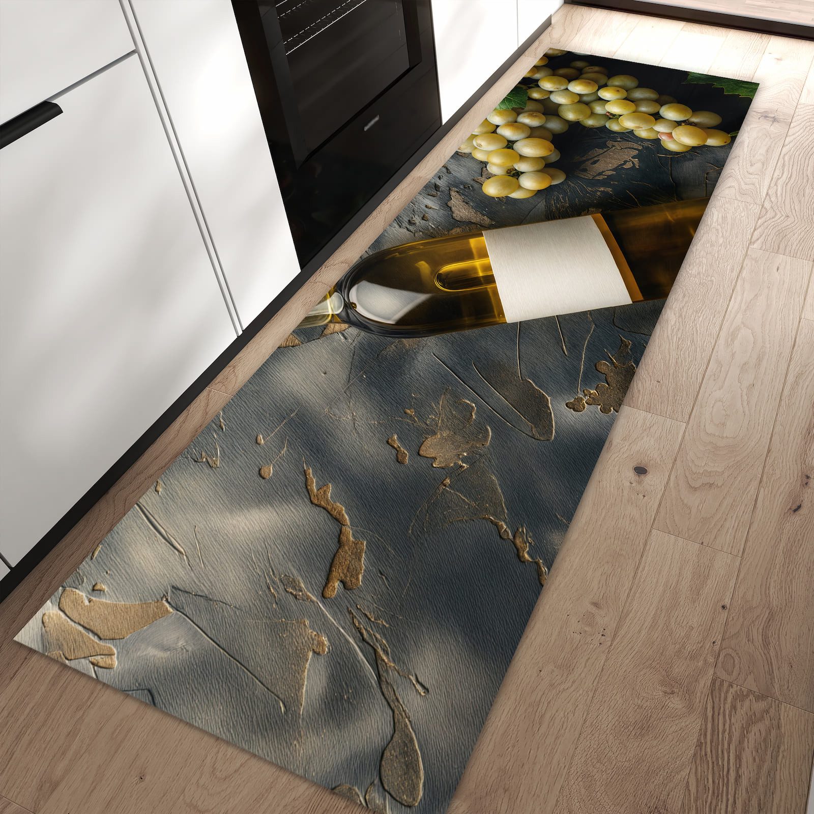 Primedeco Teppich Küchenteppich Weintrauben mit Wein PVC rutschfest abwasch günstig online kaufen