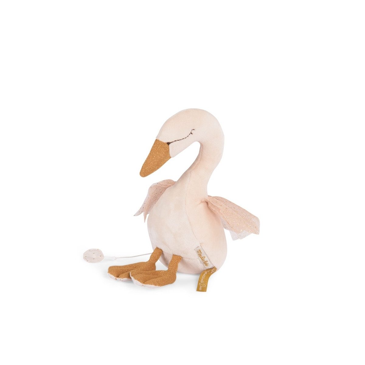 Moulin Roty Spieluhr Spieluhr Schwan Musikspieluhr für Babys zum Einschlafen mit Melodie, (1-tlg), Spieluhr mit Melodie