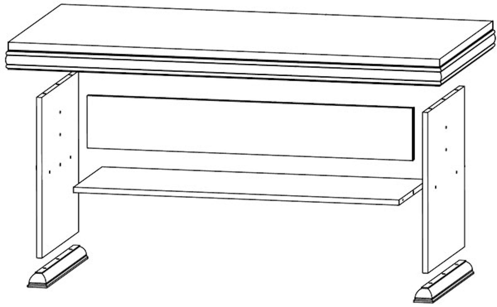 Feldmann-Wohnen Couchtisch Kora, 125x65cm mit Ablage andersen pinie rustikal