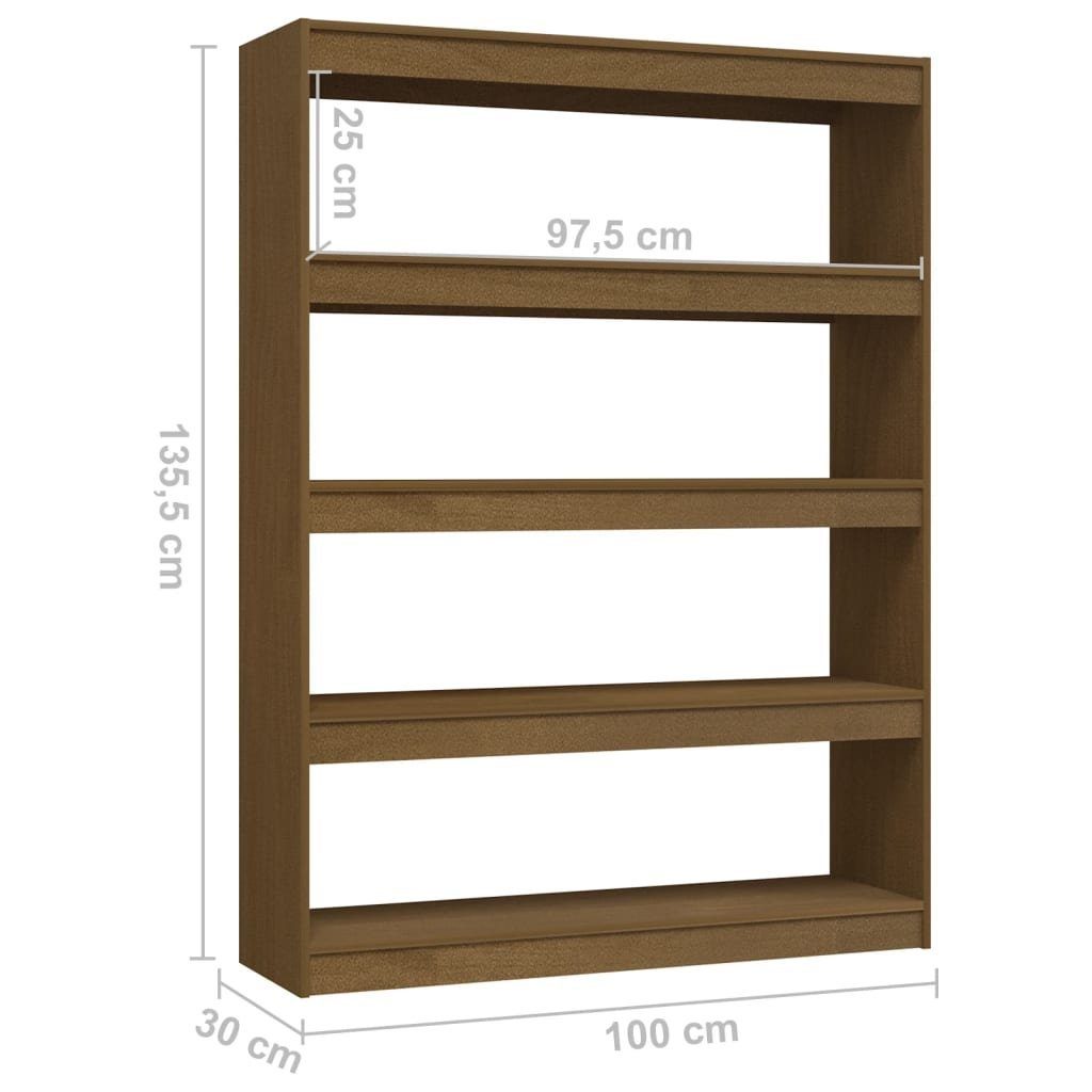 100x30x135,5 Kiefer Massivholz Bücherregal/Raumteiler furnicato cm Bücherregal