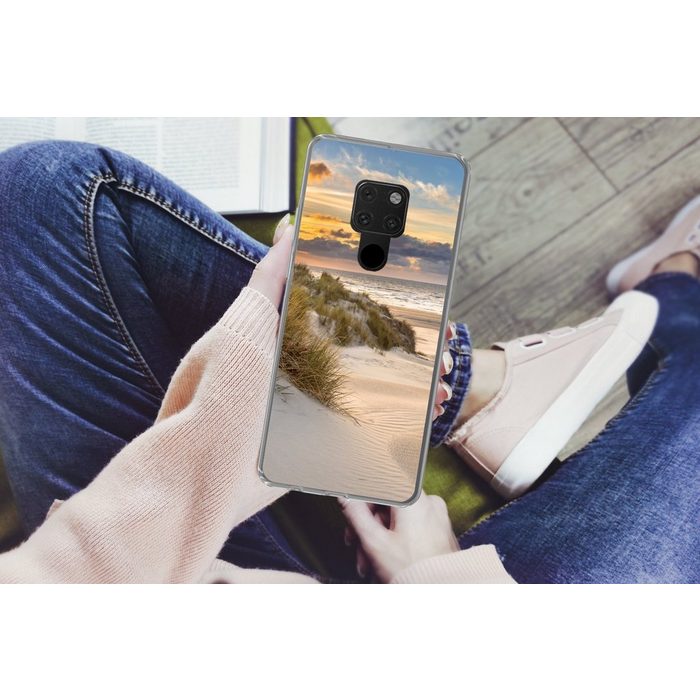 MuchoWow Handyhülle Strand - Düne - Gras - Sonnenuntergang - Meer Phone Case Handyhülle Huawei Mate 20 Silikon Schutzhülle OR12380