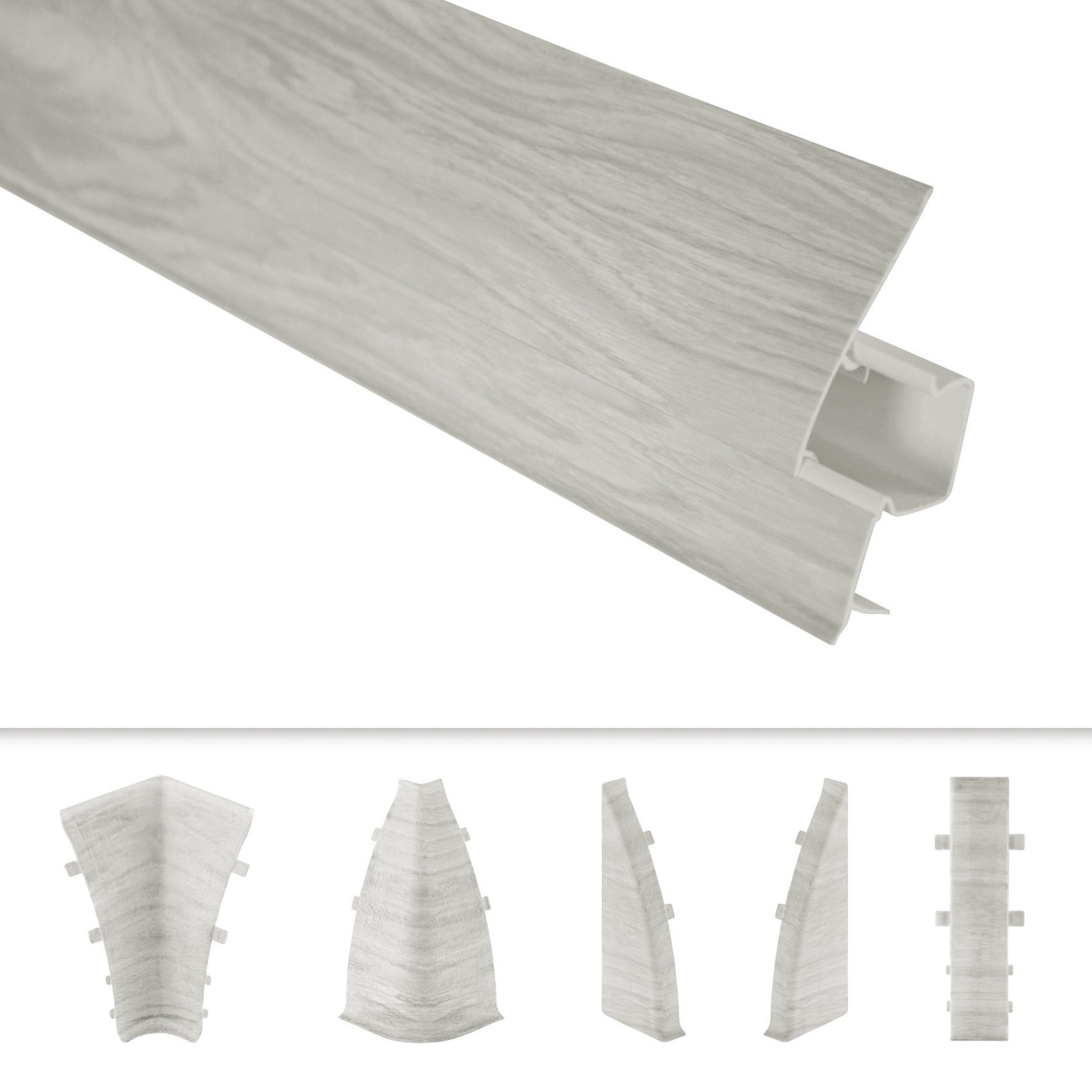 Lemal Sockelleiste, PVC 65x23mm - Fußleisten mit Kabelkanal - (2 Meter / 1 günstig online kaufen