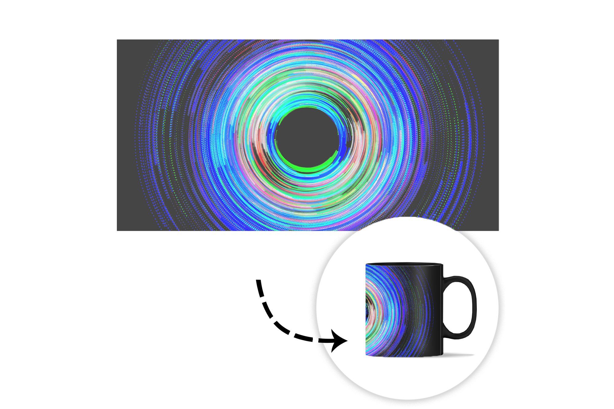 MuchoWow LED-Beleuchtung Kaffeetassen, Geschenk Tasse Auges, Form eines Teetasse, Farbwechsel, Zaubertasse, in Keramik,
