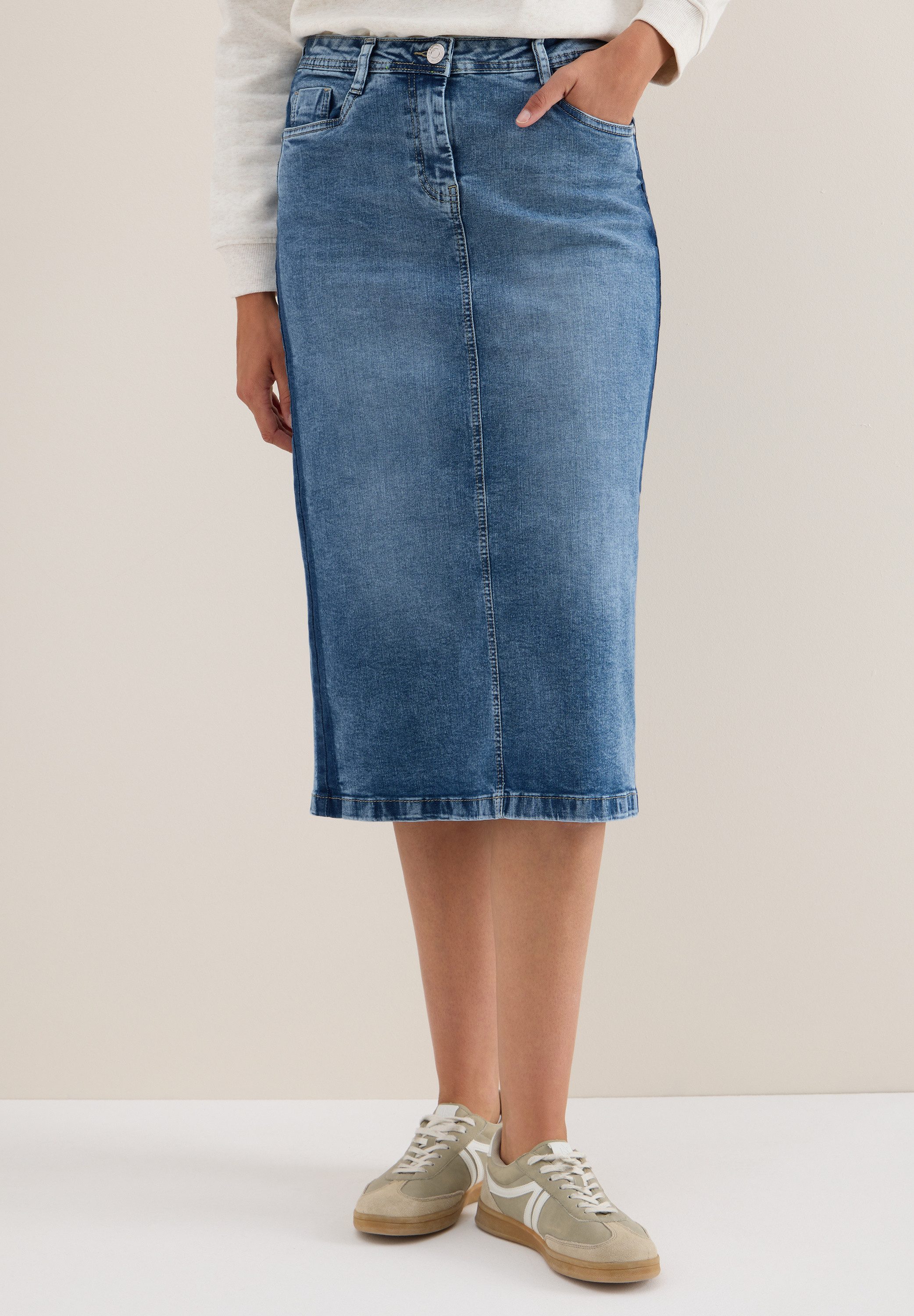 CECIL Jeansrock aus Baumwolle mit Stretchanteil