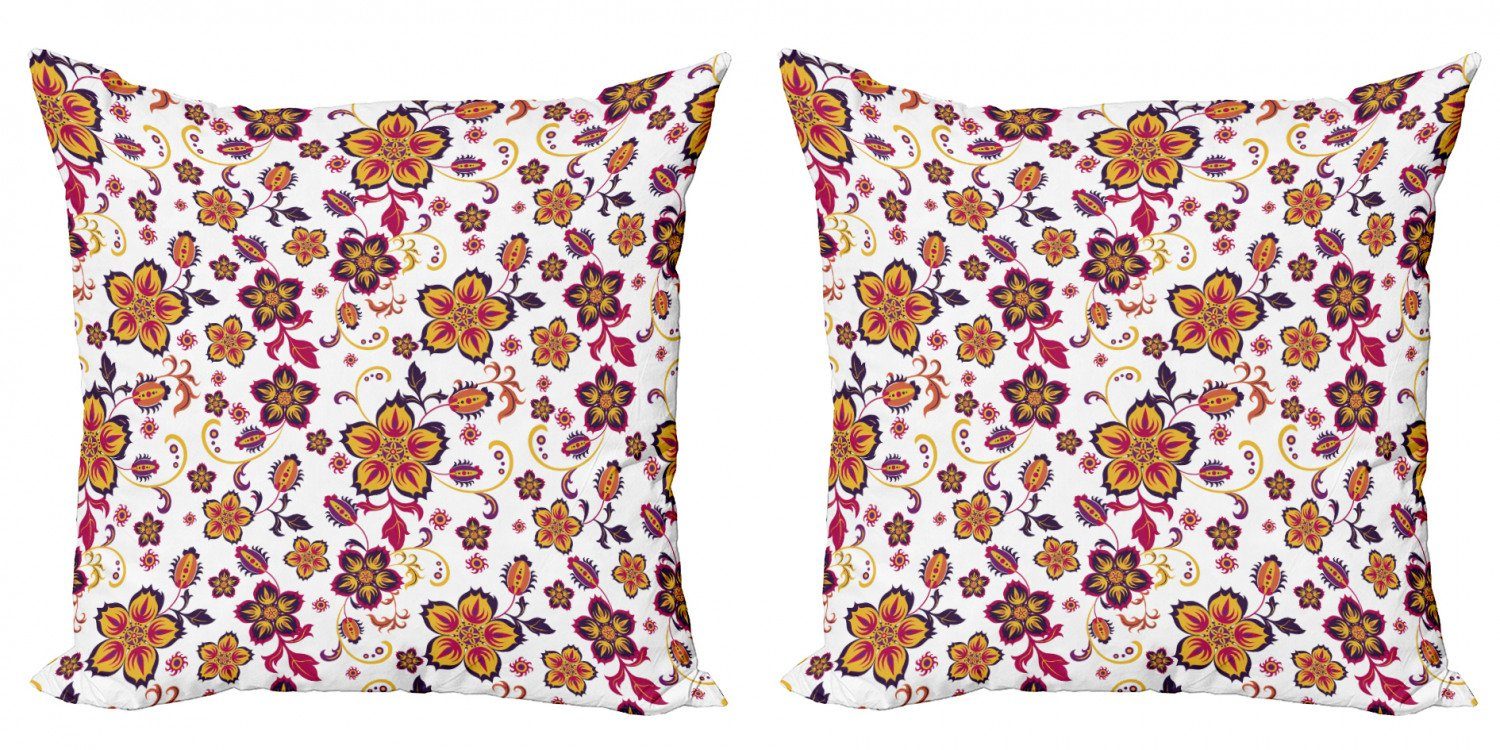 Kissenbezüge Modern Accent Doppelseitiger Digitaldruck, Abakuhaus (2 Stück), Blumen Blooming Blumen-Muster | Kissenbezüge
