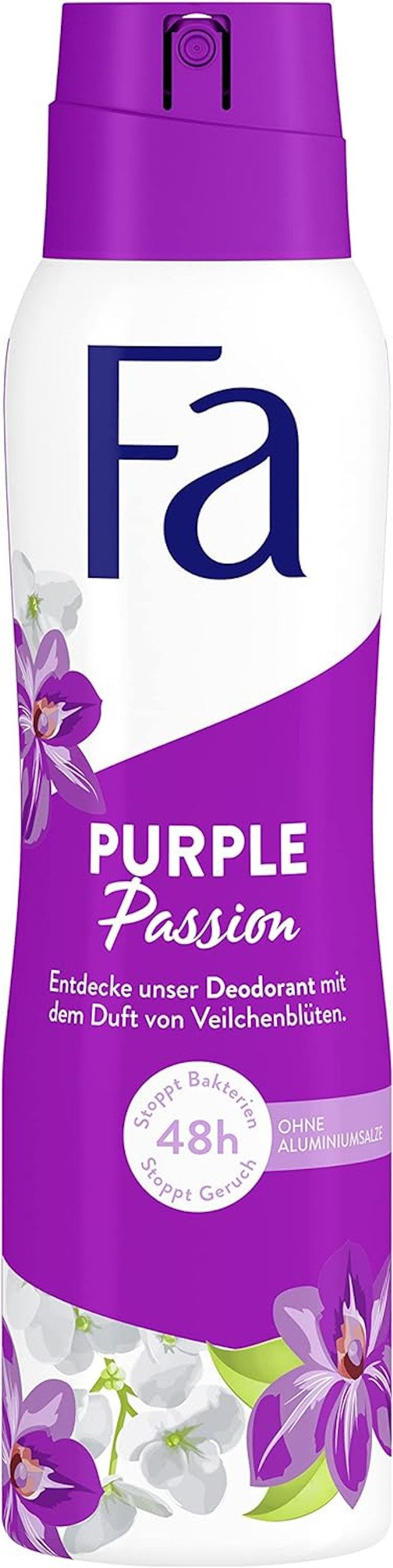 FA Deo-Spray Purple Passion 150 ml, Deo mit langanhaltendem 48h Schutz & ohne Aluminiumsalze