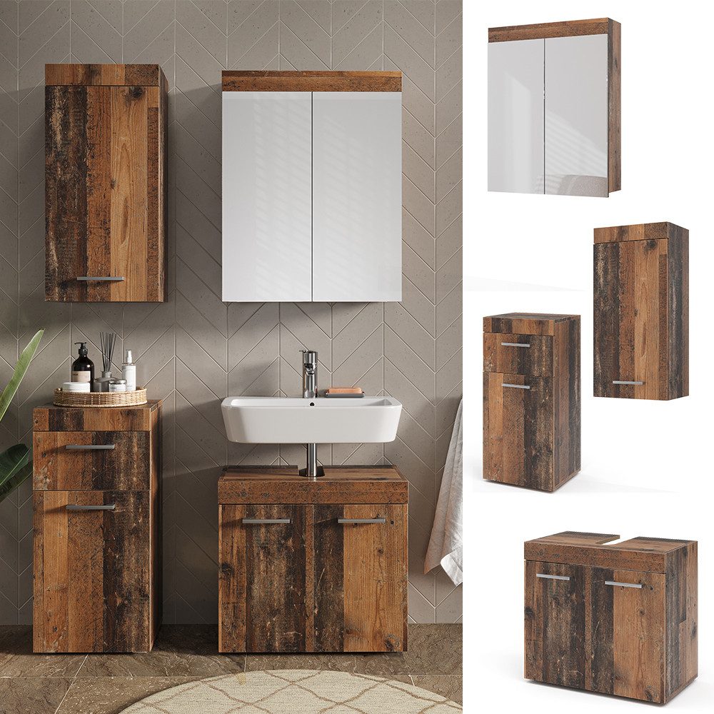 Vicco Badmöbel-Set Luna, Oldstyle, 4 Teile, günstig online kaufen