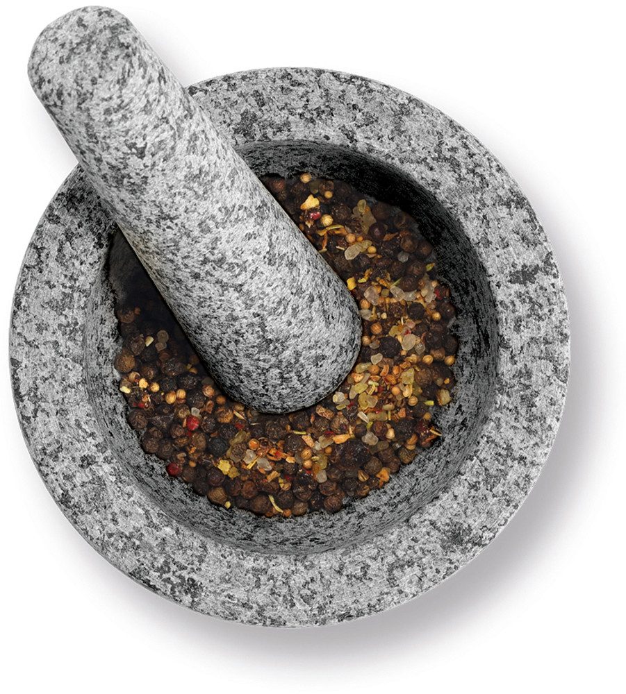 Zeller Present Mörser & Stößel-Set, Granit, grau, natürliches Material, 2,9 kg, 330 ml