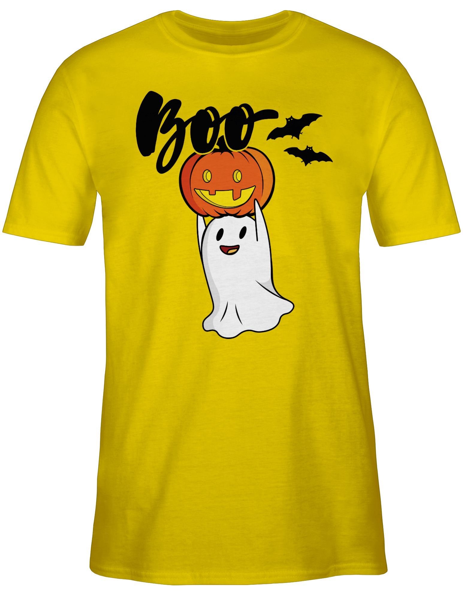 Boo Kürbis Halloween Geist Herren Shirtracer Gespenster Gelb Kostüme Gespenst T-Shirt 2 Geister