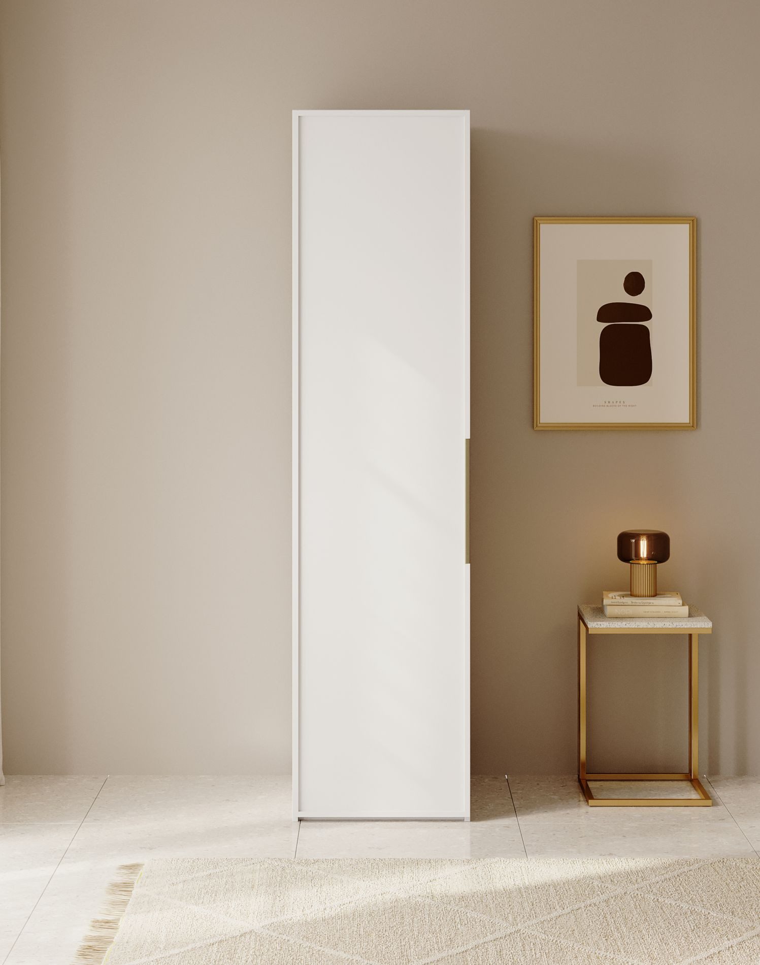 Selsey Kleiderschrank FRAME mit 3D-Optik, flexibler Innenaufteilung & Metallgriffen.