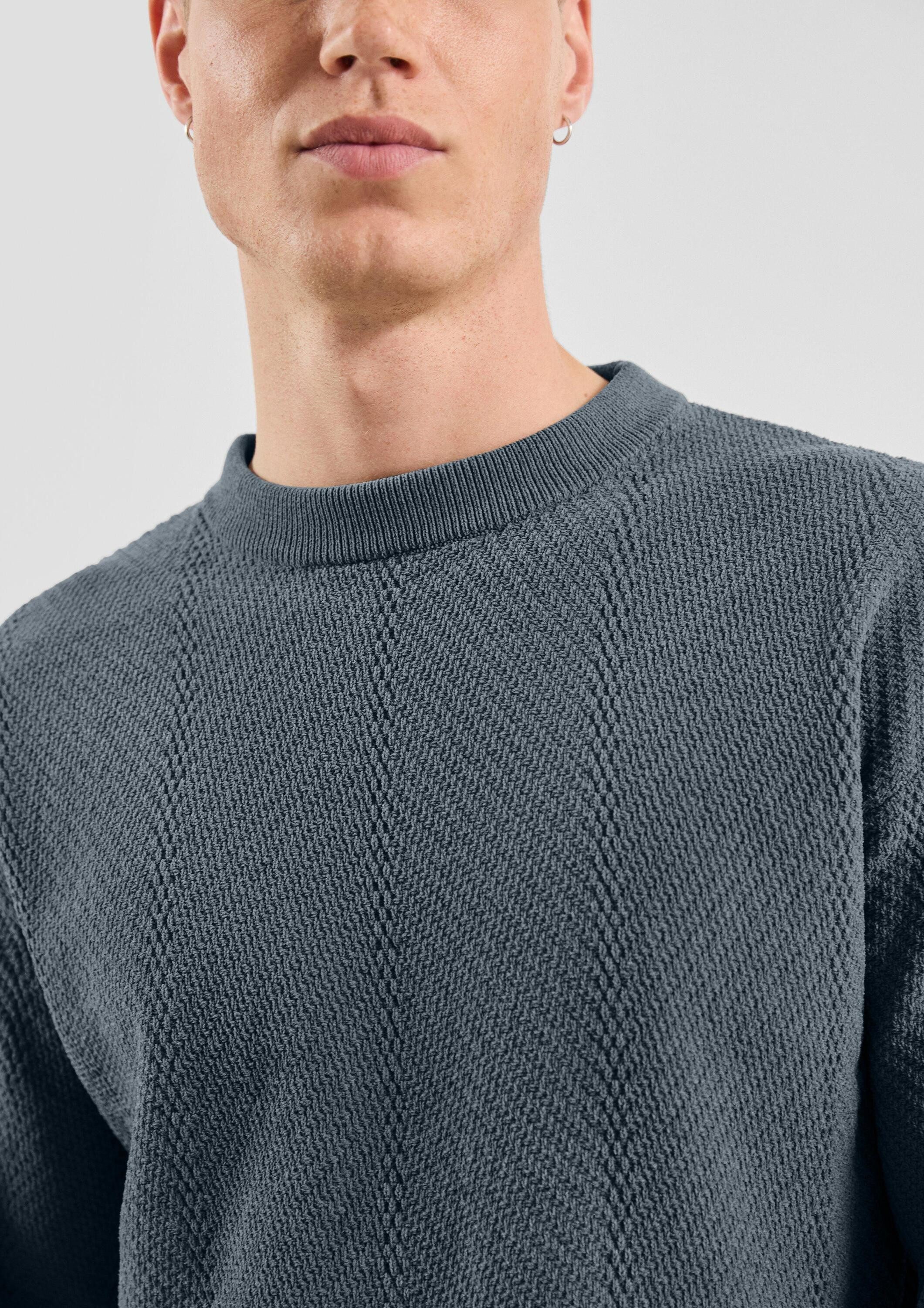 QS Longpullover Strickpullover Strukturierter Strickpullover