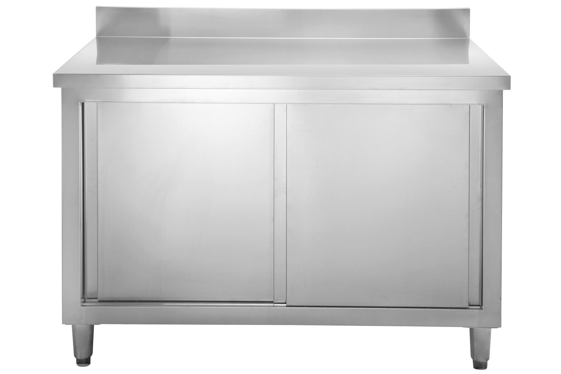 GastroHero Hochschrank Arbeitsschrank ASSB147A Aufkantung mm Edelstahl Schrank mit Stauraum K