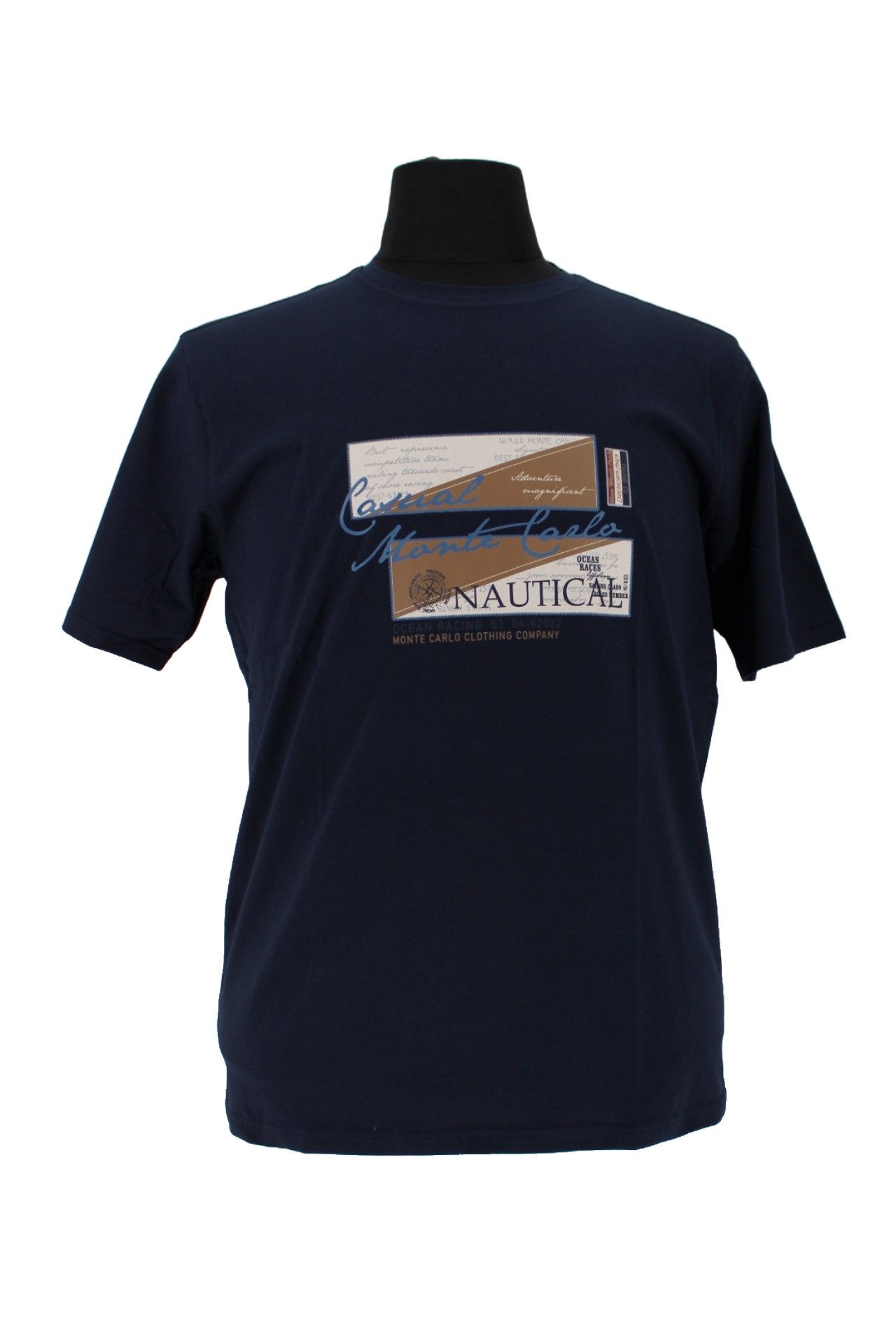 Mode Monte Carlo T-Shirt T-Shirt Rundhals Marine