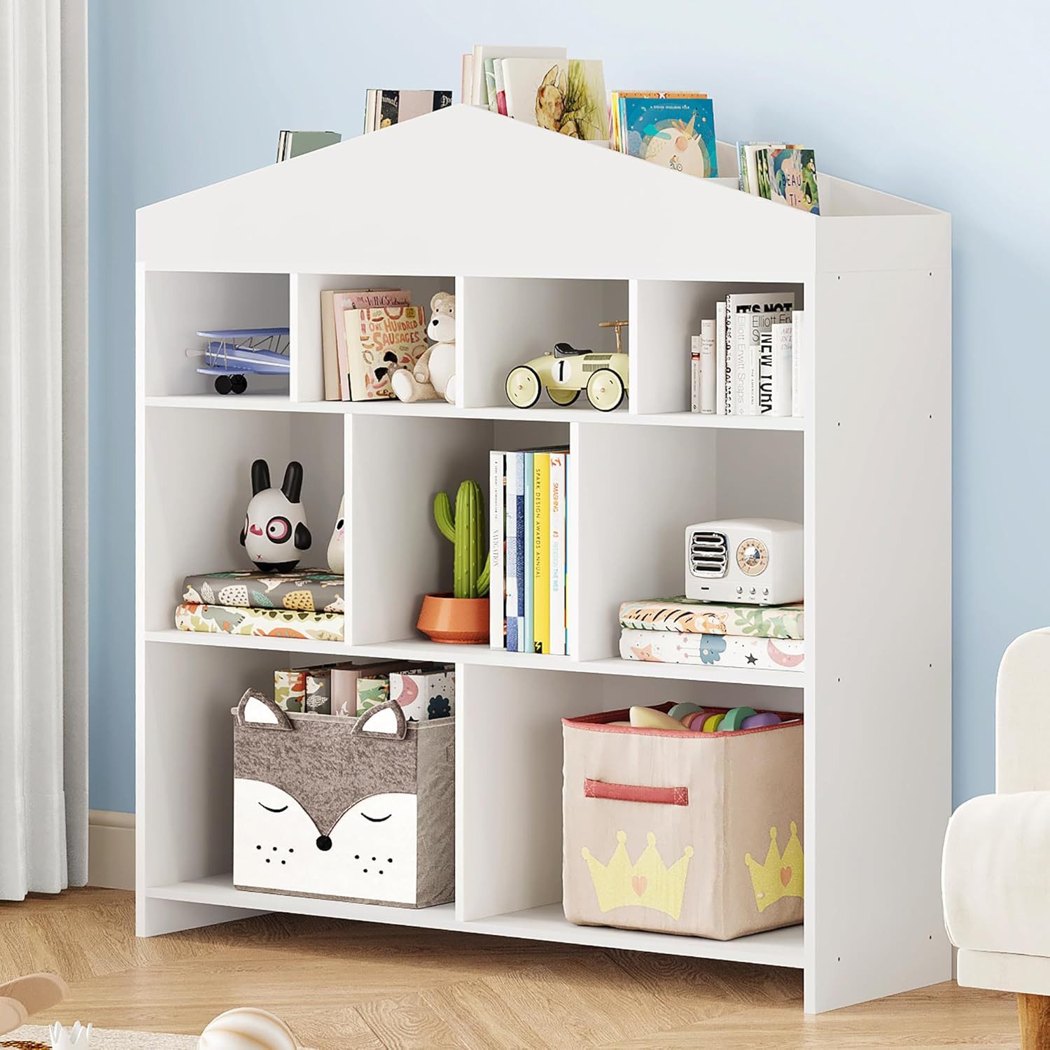 GarveeMore Kinderregal Kinder Bücherregal mit 9 günstig online kaufen